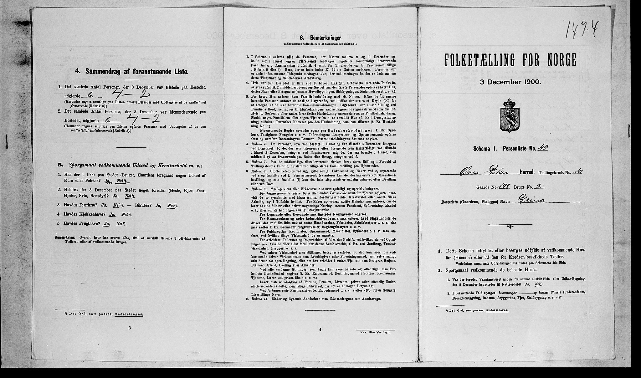 RA, Folketelling 1900 for 0624 Øvre Eiker herred, 1900, s. 1911
