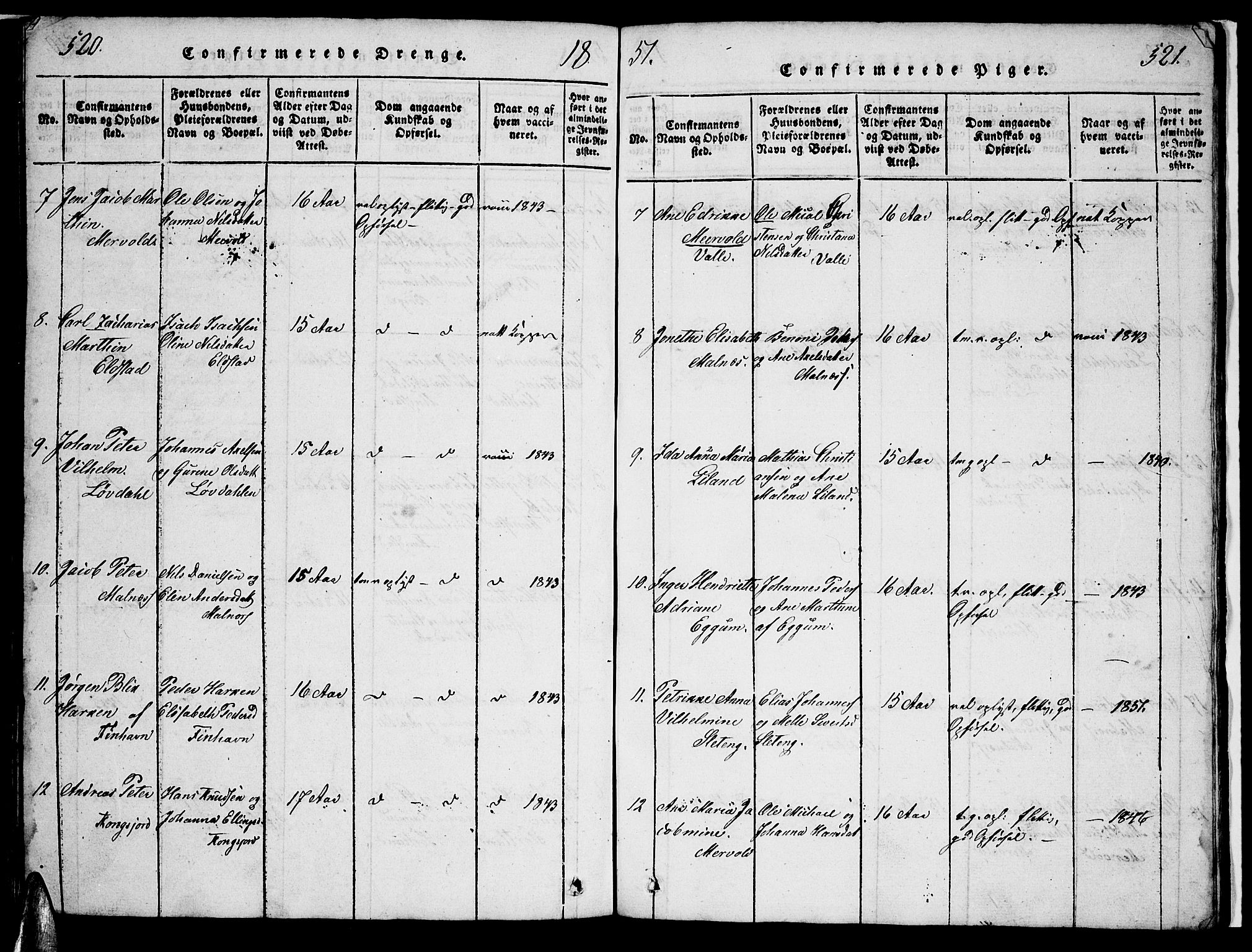 Ministerialprotokoller, klokkerbøker og fødselsregistre - Nordland, AV/SAT-A-1459/880/L1139: Klokkerbok nr. 880C01, 1836-1857, s. 520-521