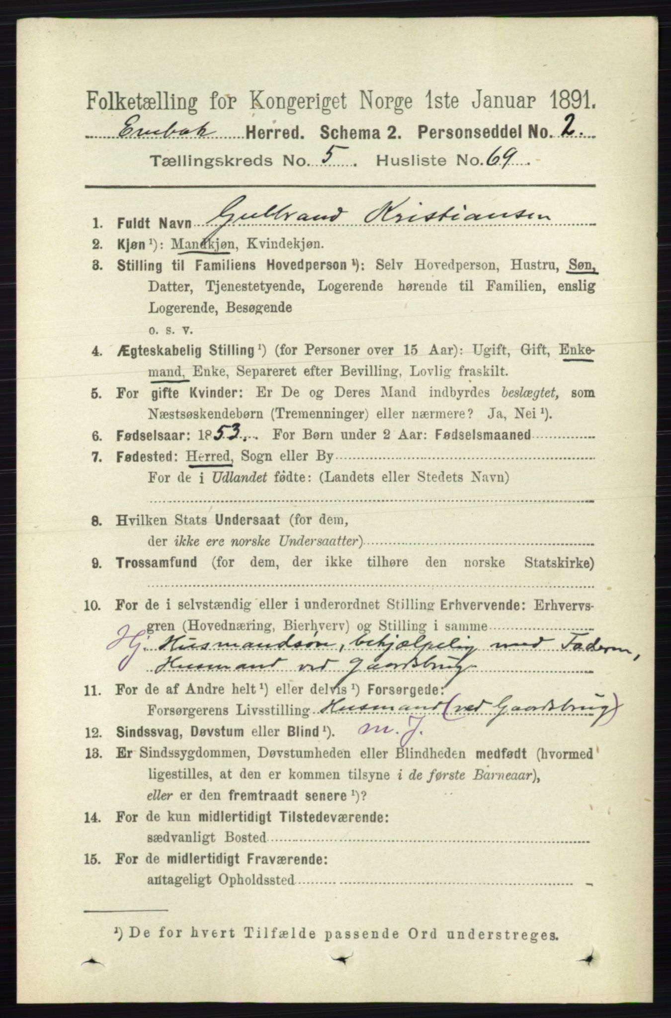 RA, Folketelling 1891 for 0229 Enebakk herred, 1891, s. 2407