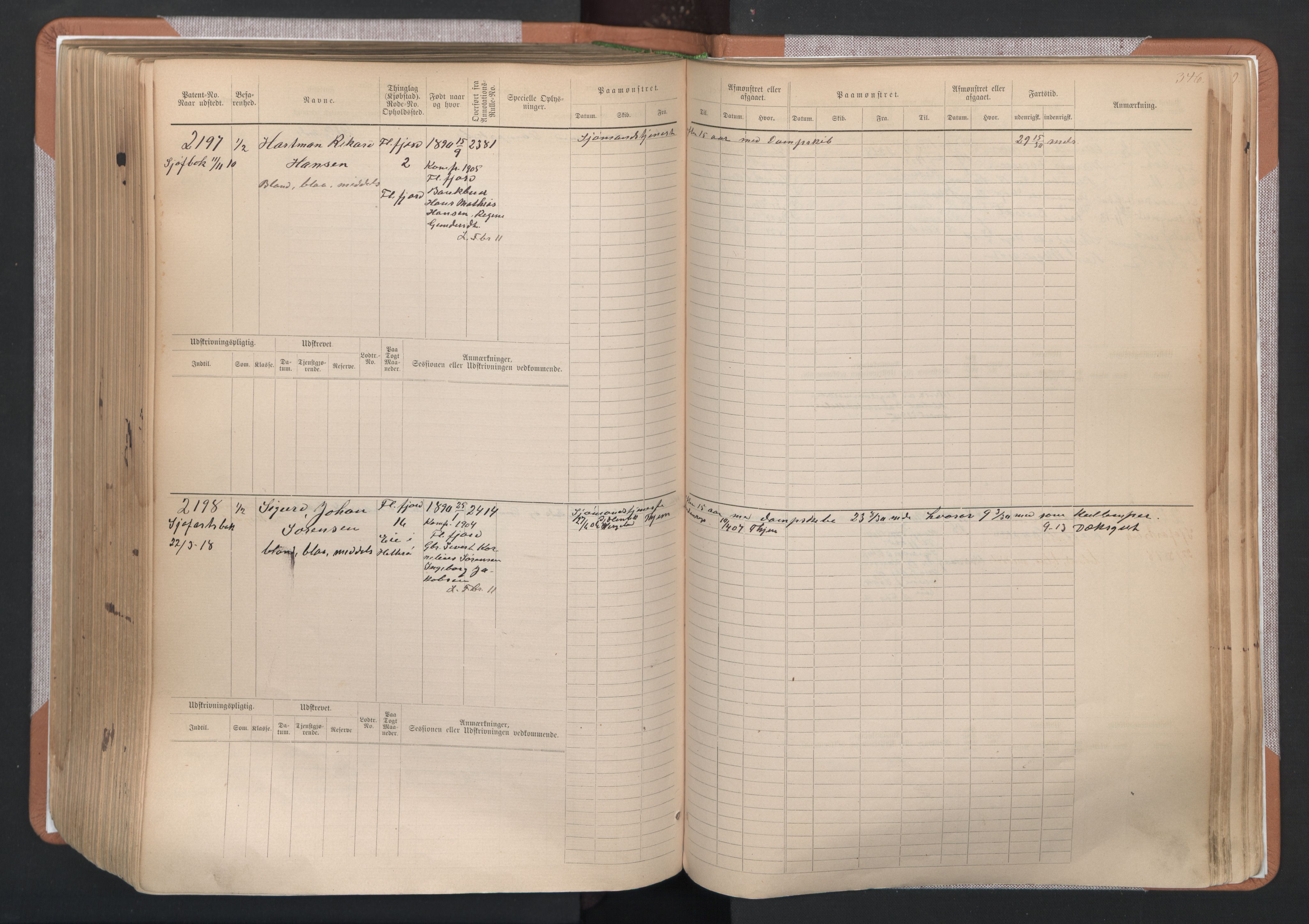 Flekkefjord mønstringskrets, SAK/2031-0018/F/Fb/L0003: Hovedrulle nr 1515-2326, N-6, 1885-1934, s. 348