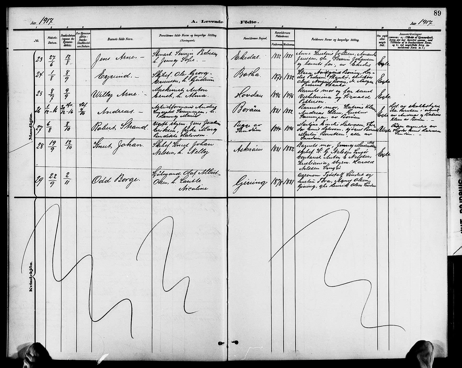 Dypvåg sokneprestkontor, AV/SAK-1111-0007/F/Fb/Fba/L0014: Klokkerbok nr. B 14, 1901-1922, s. 89