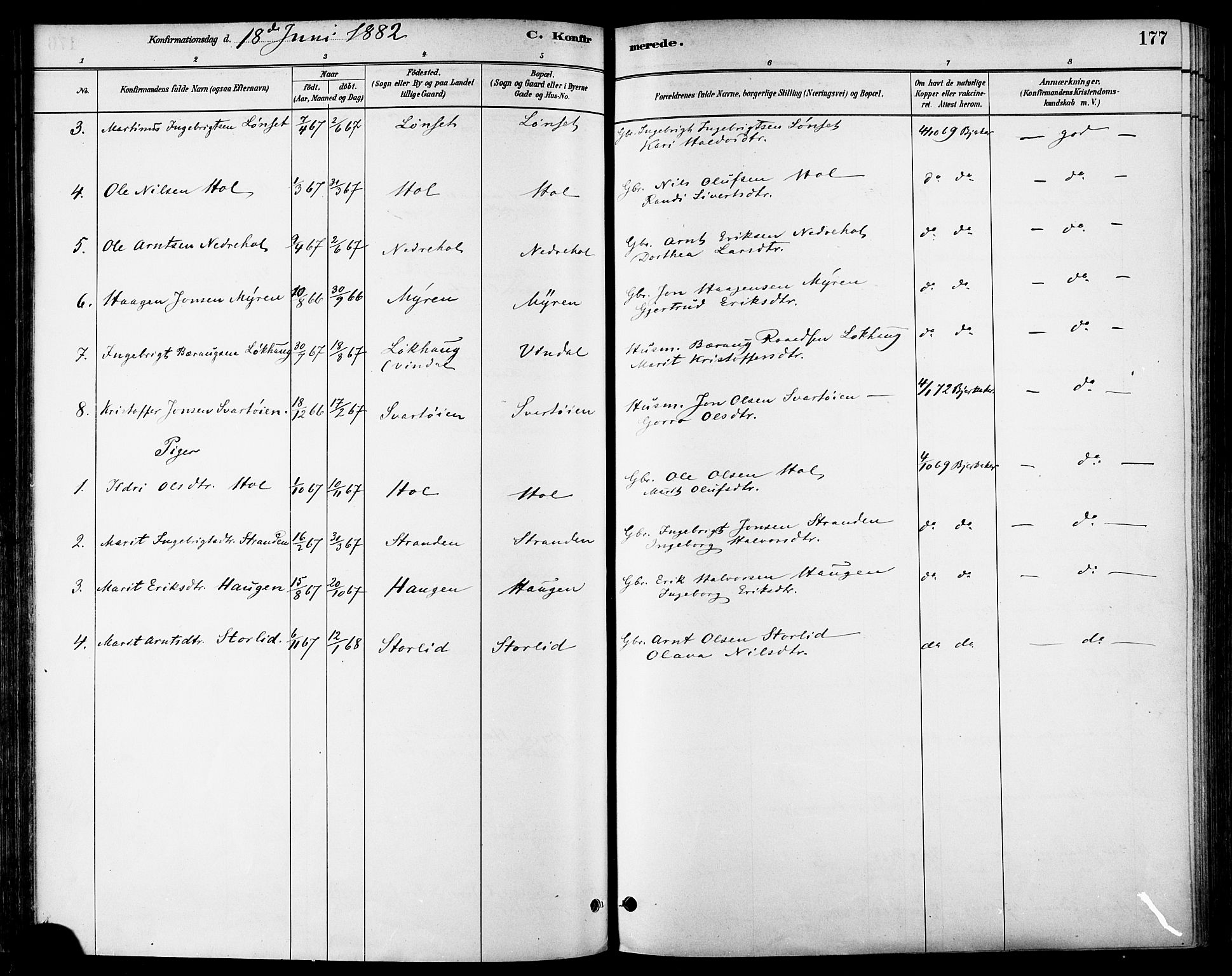 Ministerialprotokoller, klokkerbøker og fødselsregistre - Sør-Trøndelag, AV/SAT-A-1456/678/L0901: Ministerialbok nr. 678A10, 1881-1894, s. 177