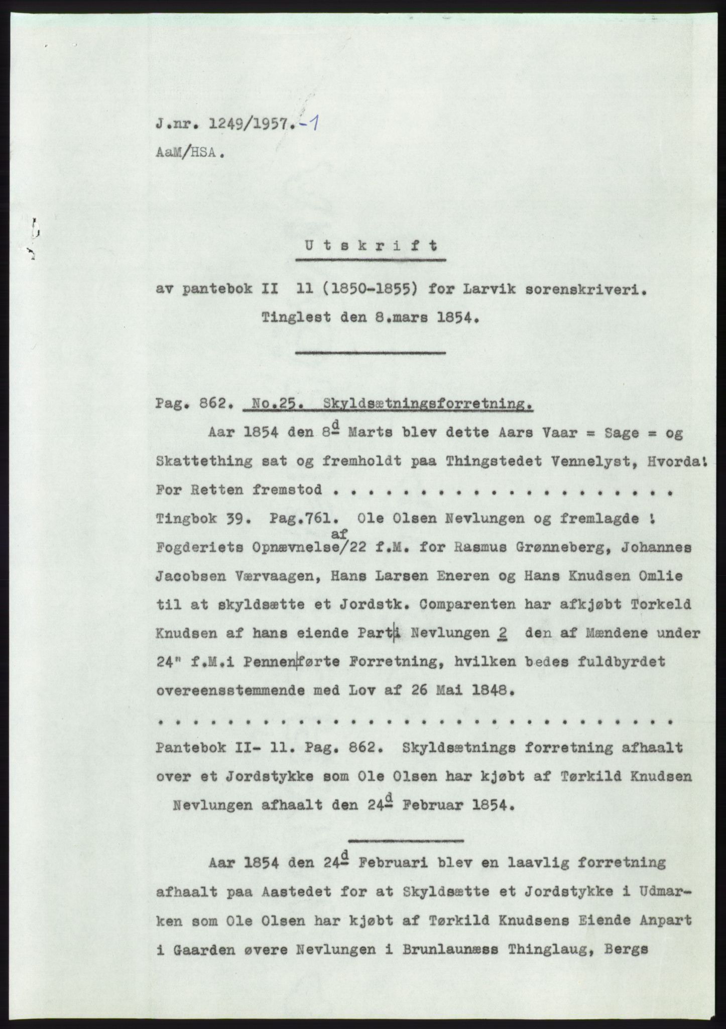 Statsarkivet i Kongsberg, SAKO/A-0001, 1957, s. 439