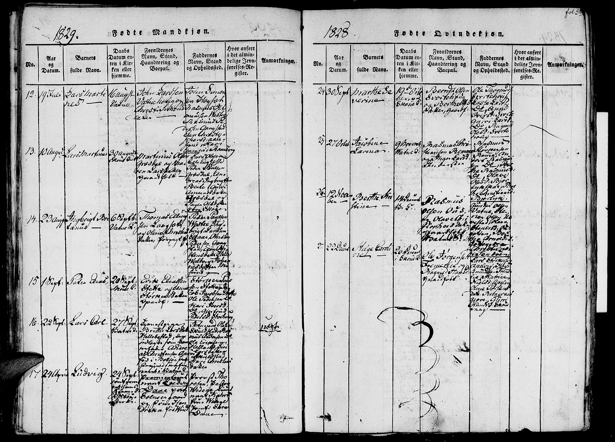 Ministerialprotokoller, klokkerbøker og fødselsregistre - Møre og Romsdal, SAT/A-1454/524/L0351: Ministerialbok nr. 524A03, 1816-1838, s. 50