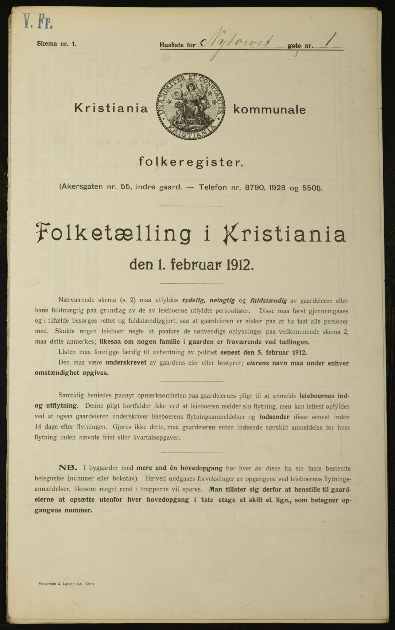 OBA, Kommunal folketelling 1.2.1912 for Kristiania, 1912, s. 74710