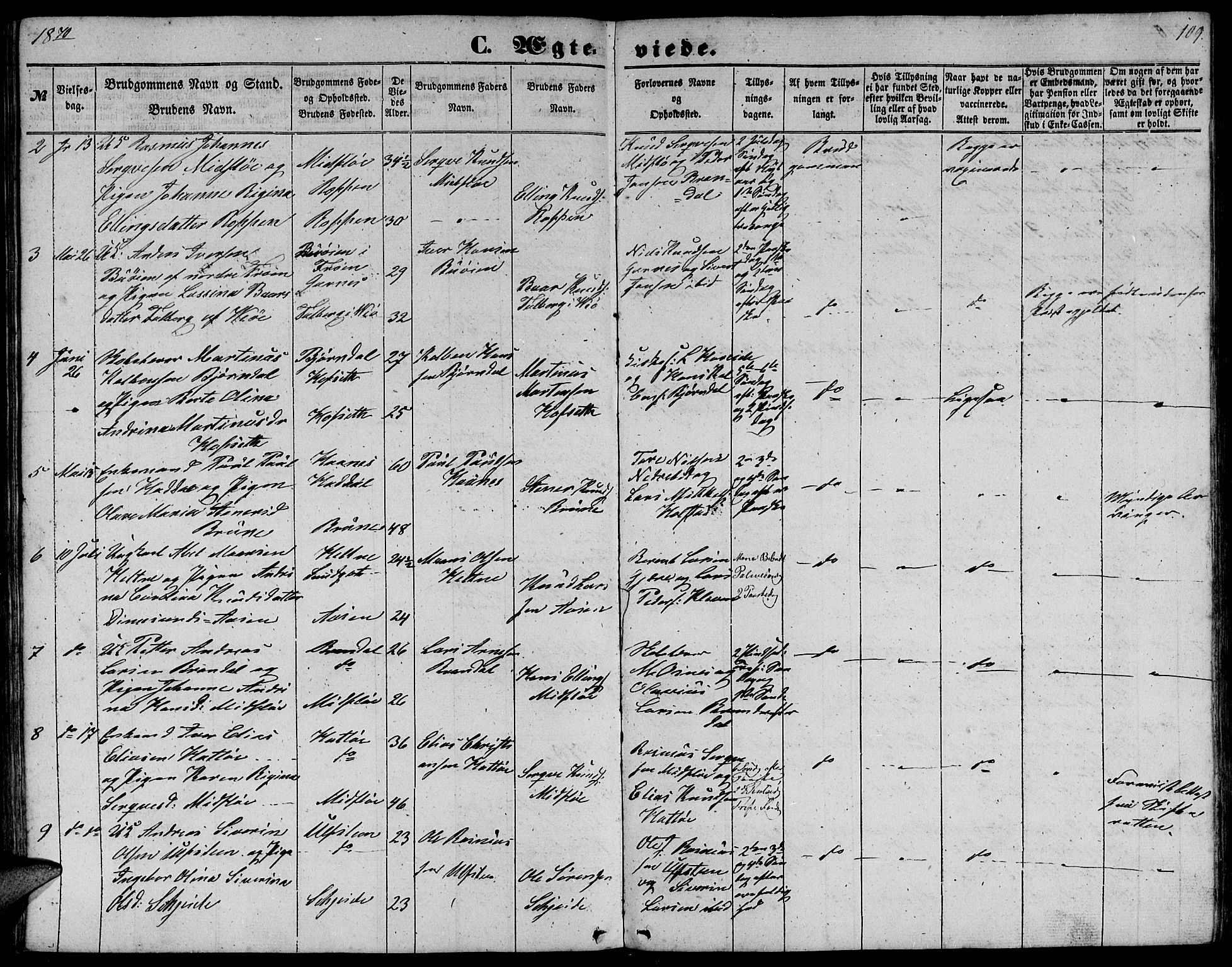 Ministerialprotokoller, klokkerbøker og fødselsregistre - Møre og Romsdal, AV/SAT-A-1454/509/L0111: Klokkerbok nr. 509C01, 1854-1882, s. 109