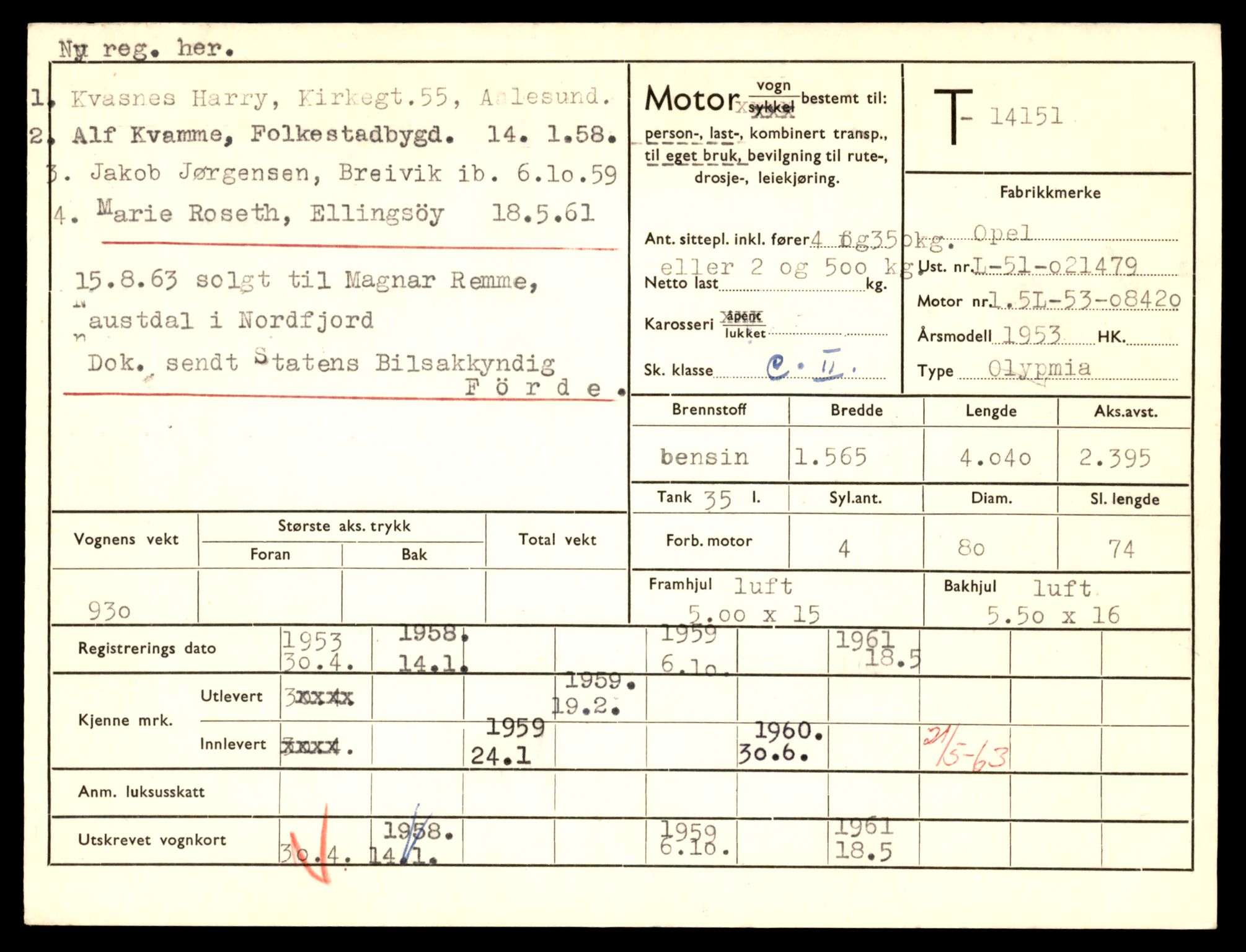 Møre og Romsdal vegkontor - Ålesund trafikkstasjon, AV/SAT-A-4099/F/Fe/L0043: Registreringskort for kjøretøy T 14080 - T 14204, 1927-1998, s. 1885