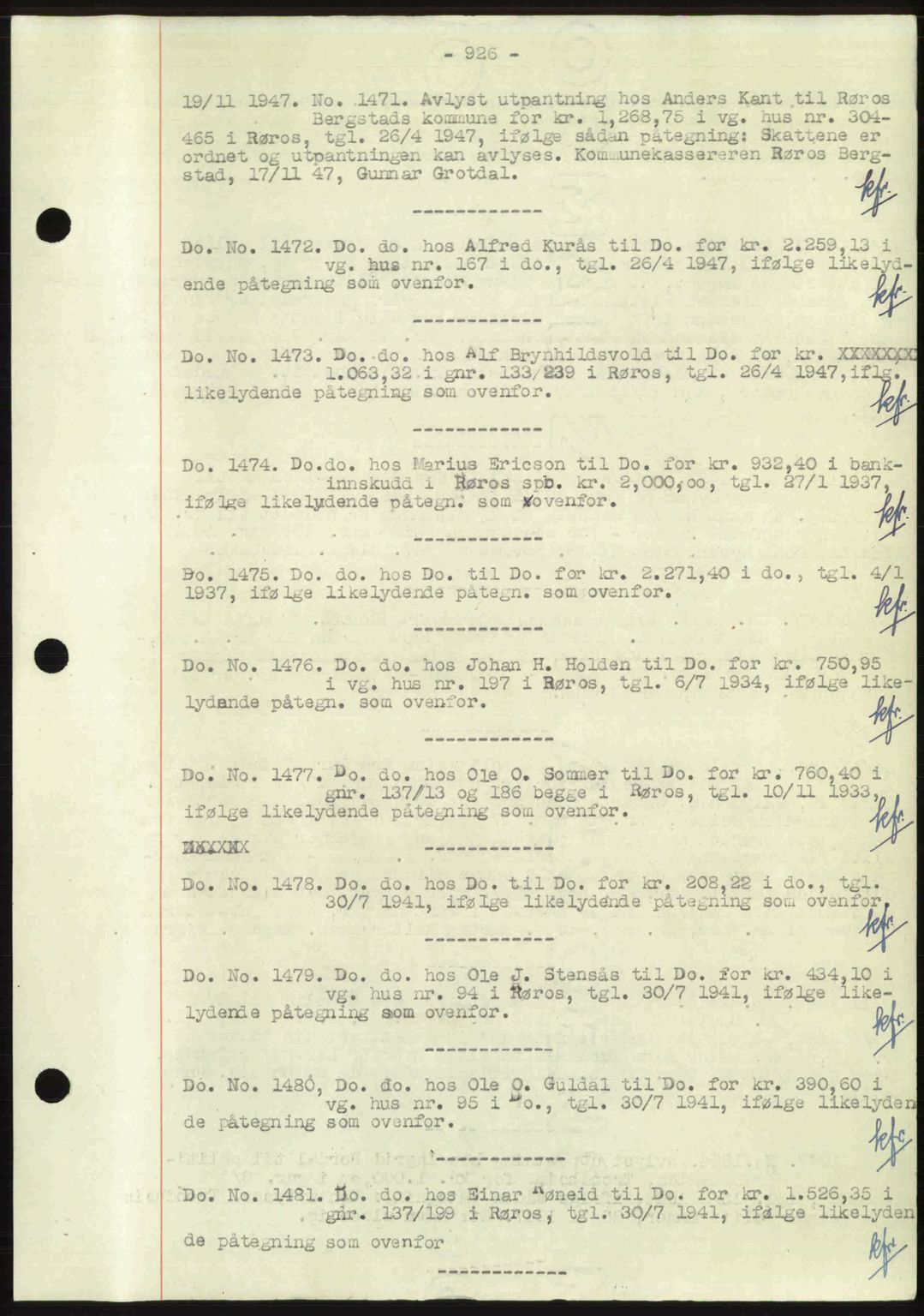 Gauldal sorenskriveri, SAT/A-0014/1/2/2C: Pantebok nr. A5, 1947-1948, Dagboknr: 1471/1947