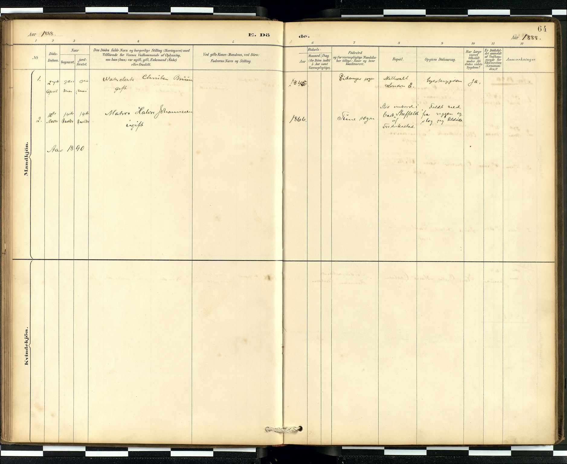 Den norske sjømannsmisjon i utlandet/London m/bistasjoner, AV/SAB-SAB/PA-0103/H/Ha/L0002: Ministerialbok nr. A 2, 1887-1903, s. 63b-64a