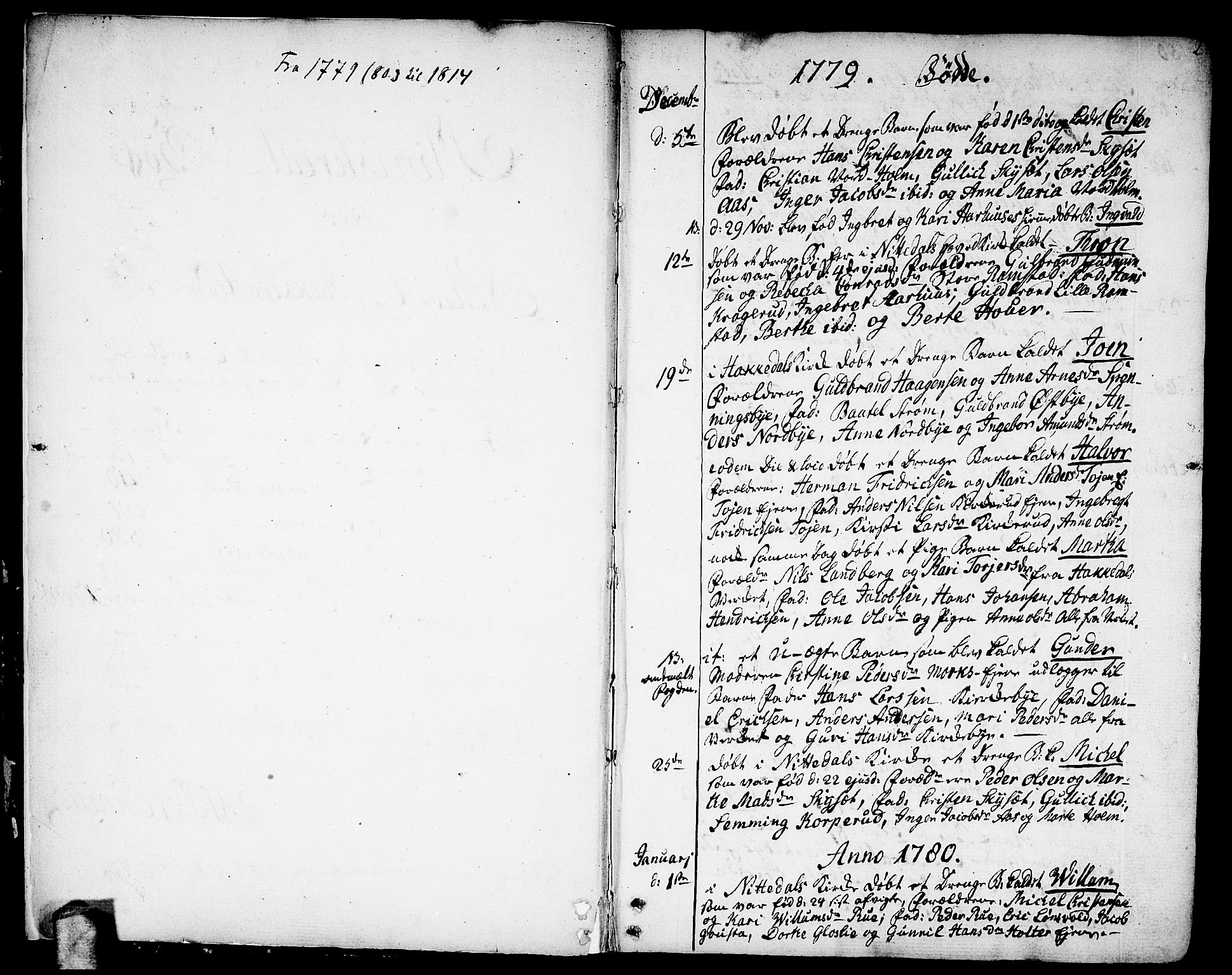 Nittedal prestekontor Kirkebøker, SAO/A-10365a/F/Fa/L0002: Ministerialbok nr. I 2, 1779-1814, s. 2