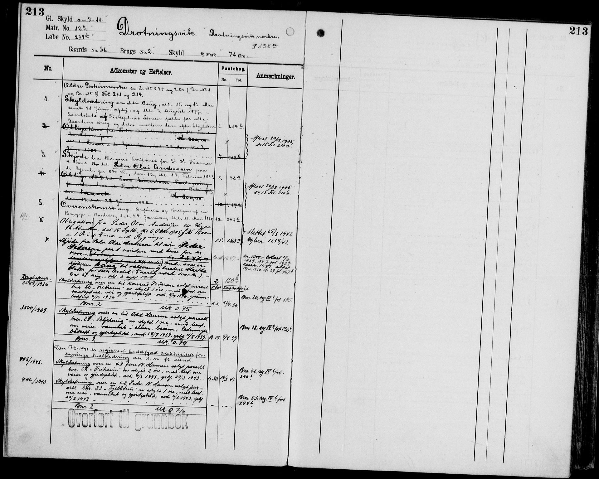 Midhordland sorenskriveri, AV/SAB-A-3001/1/G/Ga/Gab/L0107: Panteregister nr. II.A.b.107, s. 213