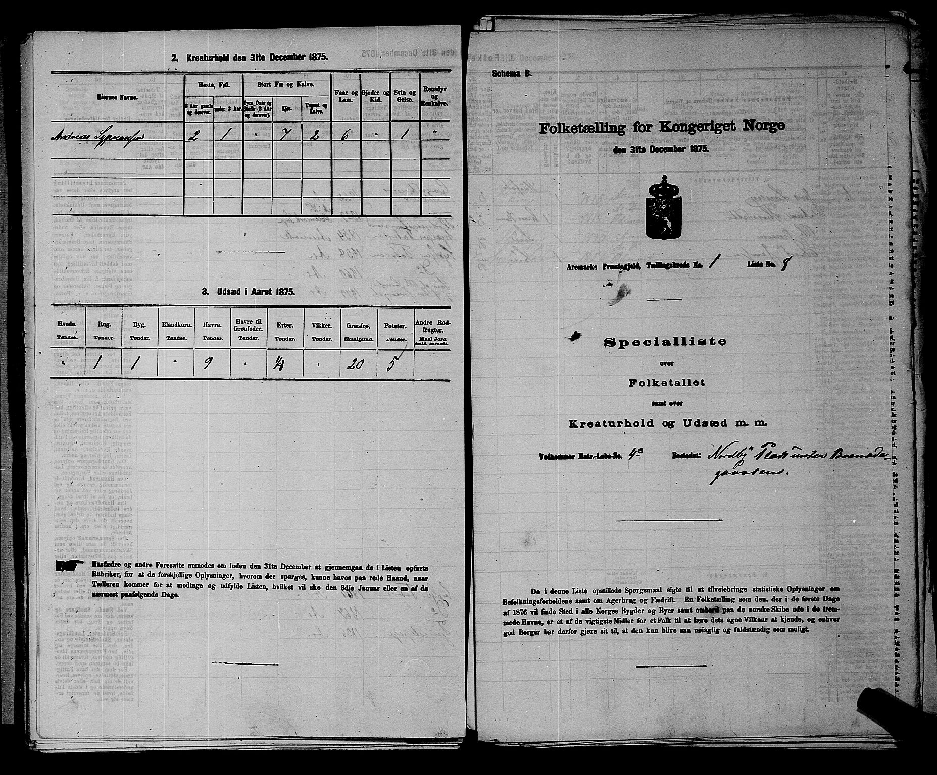 RA, Folketelling 1875 for 0118P Aremark prestegjeld, 1875, s. 78