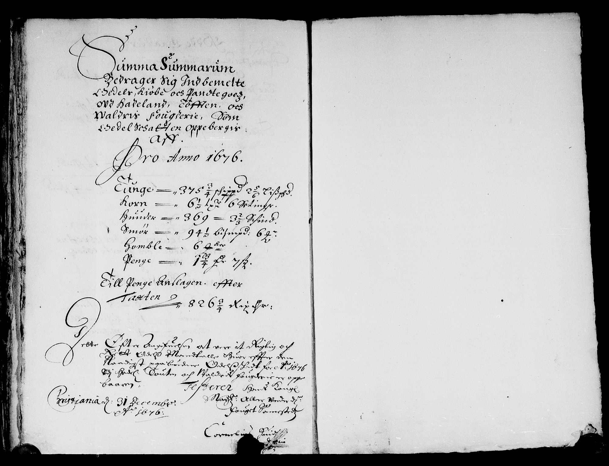 Rentekammeret inntil 1814, Reviderte regnskaper, Stiftamtstueregnskaper, Landkommissariatet på Akershus og Akershus stiftamt, AV/RA-EA-5869/R/Rb/L0119: Akershus stiftamt, 1676