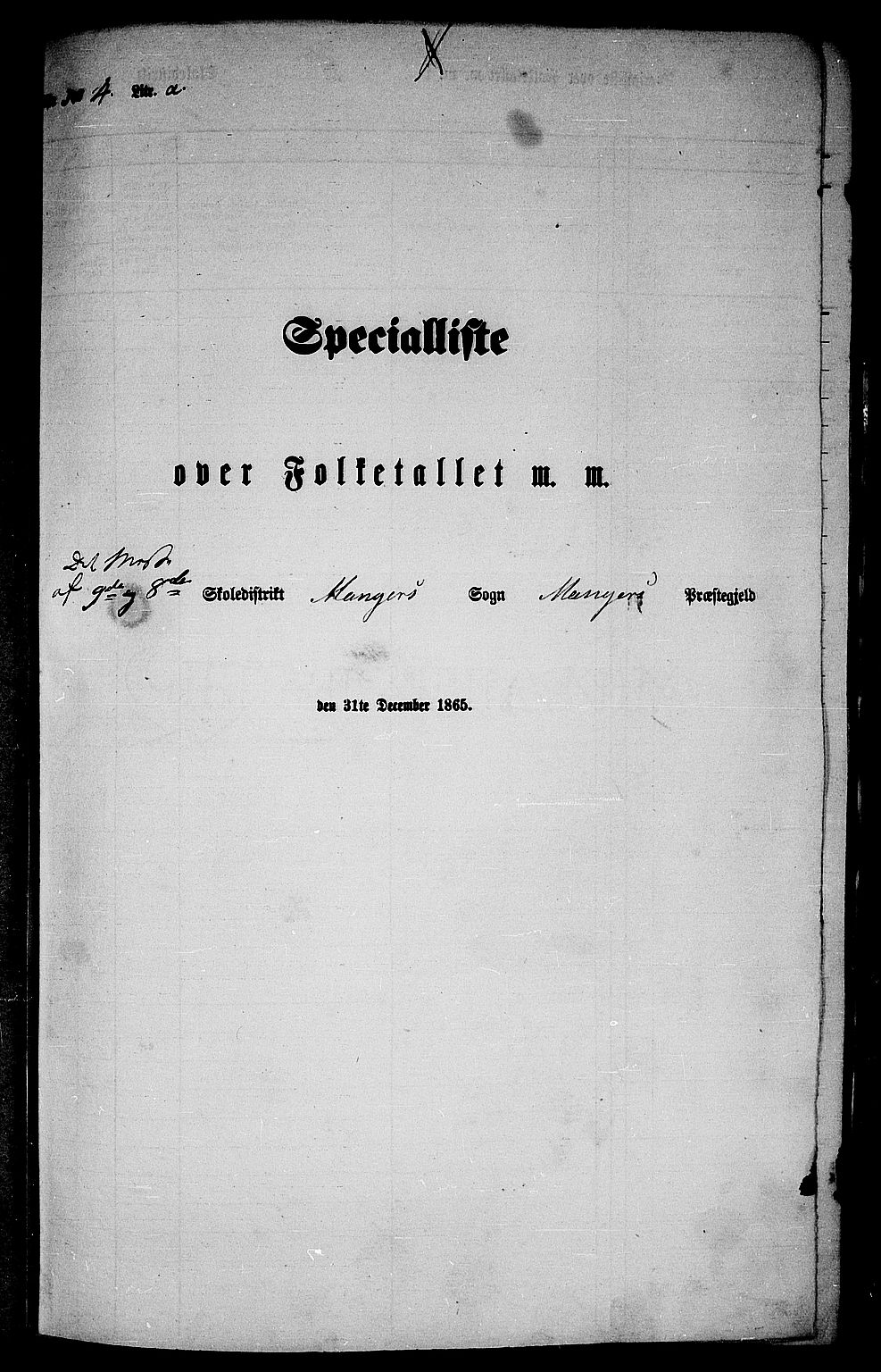 RA, Folketelling 1865 for 1261P Manger prestegjeld, 1865, s. 72