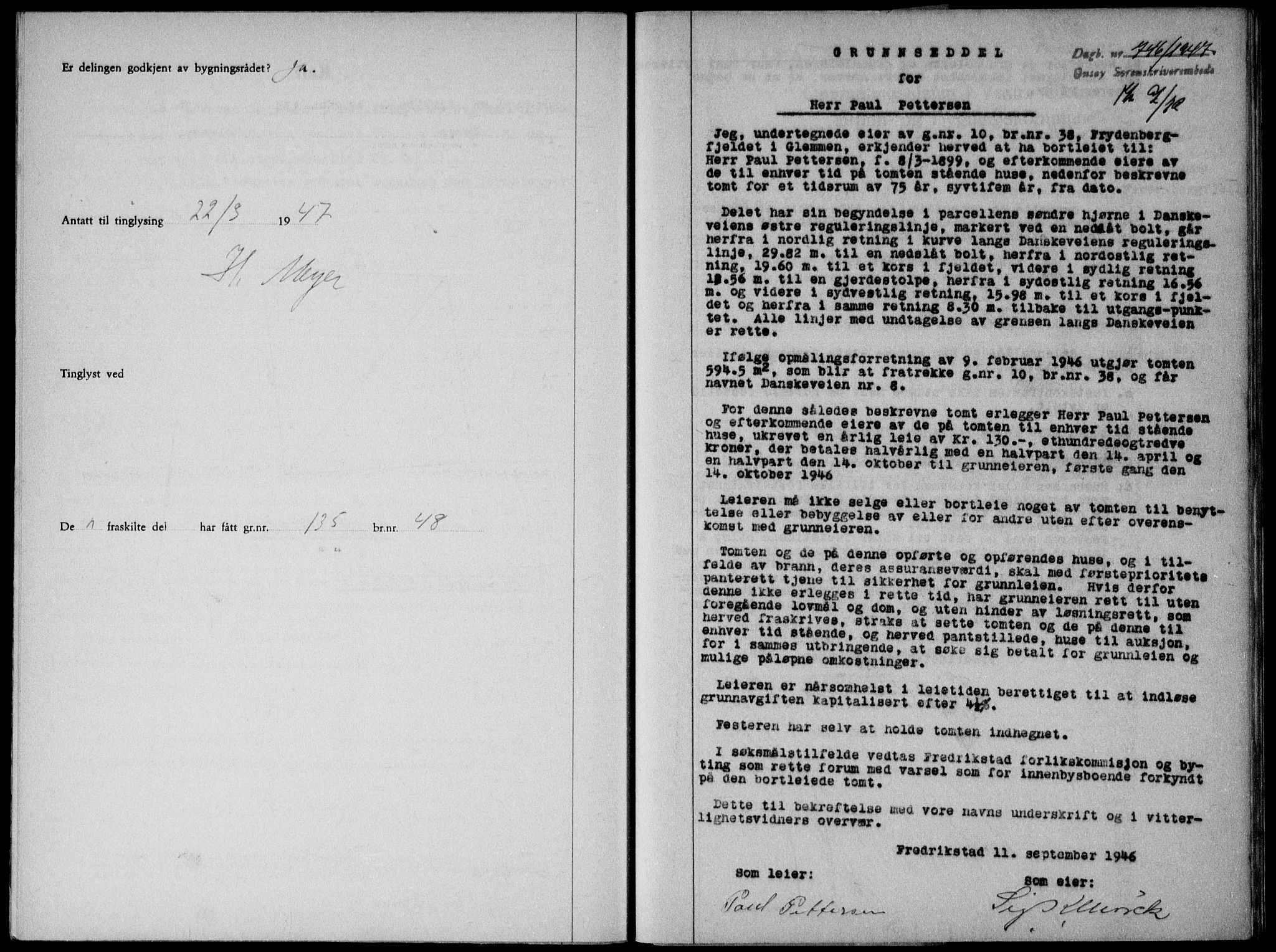 Onsøy sorenskriveri, SAO/A-10474/G/Ga/Gab/L0019a: Pantebok nr. II A-19, 1947-1947, Dagboknr: 746/1947