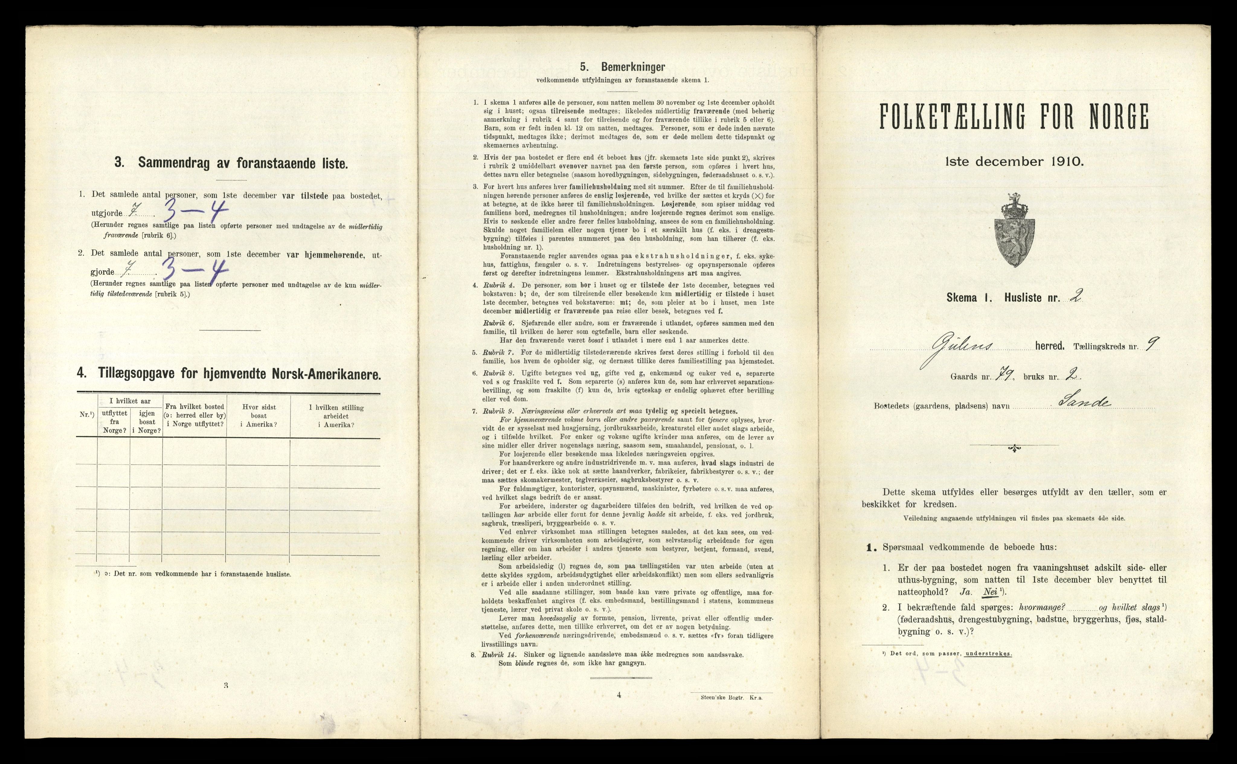 RA, Folketelling 1910 for 1411 Gulen herred, 1910, s. 816