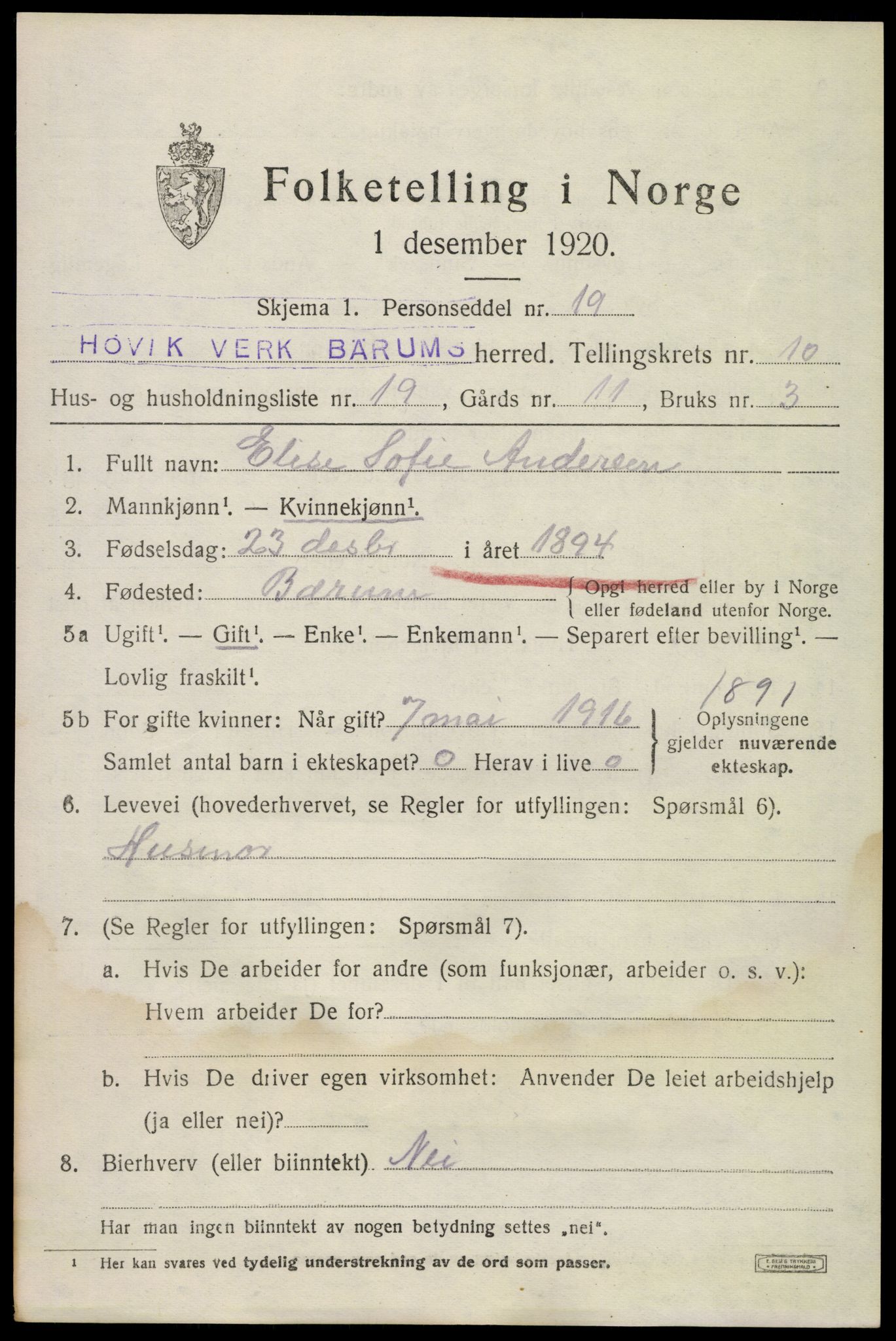 SAO, Folketelling 1920 for 0219 Bærum herred, 1920, s. 23722