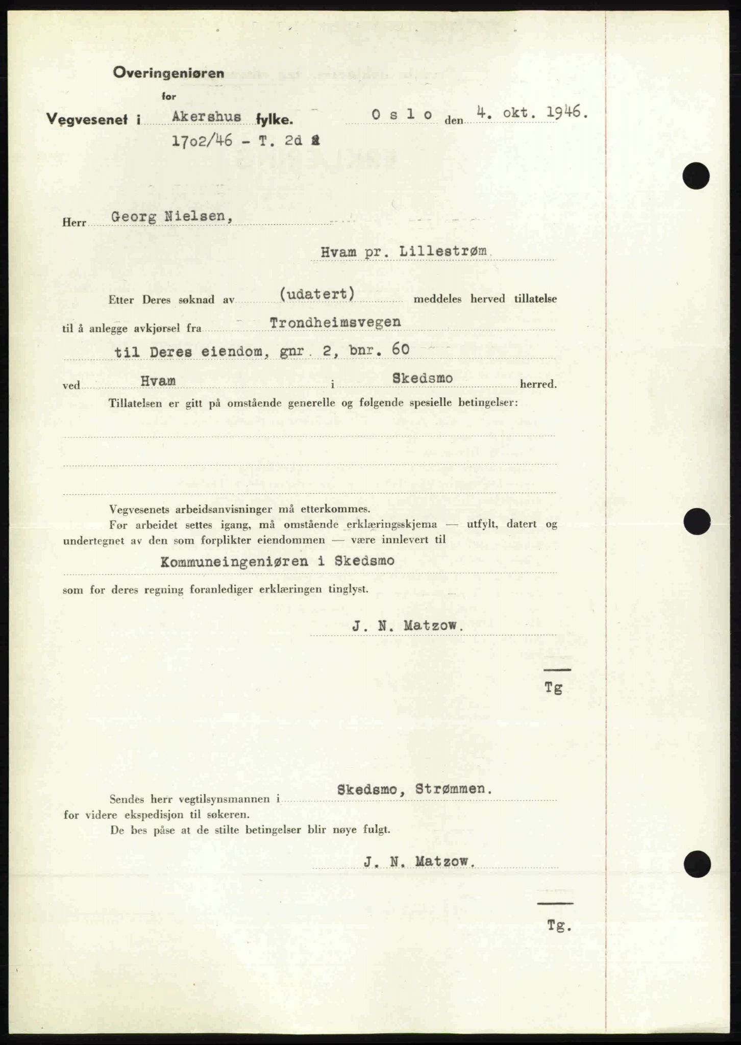 Nedre Romerike sorenskriveri, AV/SAO-A-10469/G/Gb/Gbd/L0017: Pantebok nr. 17, 1946-1946, Dagboknr: 3957/1946