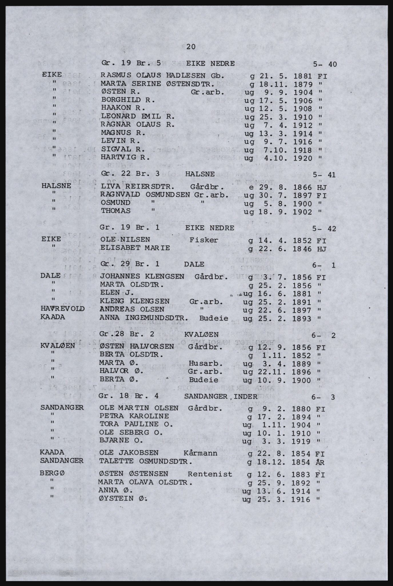 SAST, Avskrift av folketellingen 1920 for Indre Ryfylke, 1920, s. 114