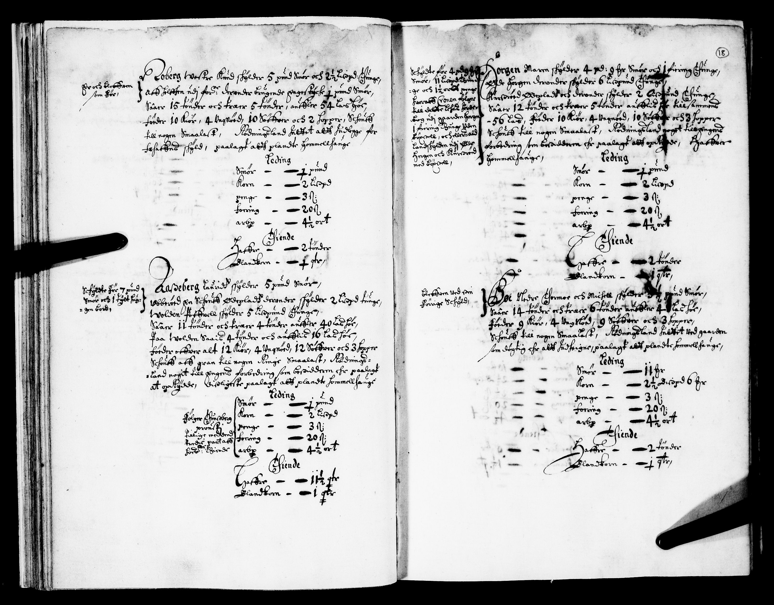 Rentekammeret inntil 1814, Realistisk ordnet avdeling, RA/EA-4070/N/Nb/Nba/L0019: Tønsberg len, 1. del, 1668, s. 17b-18a