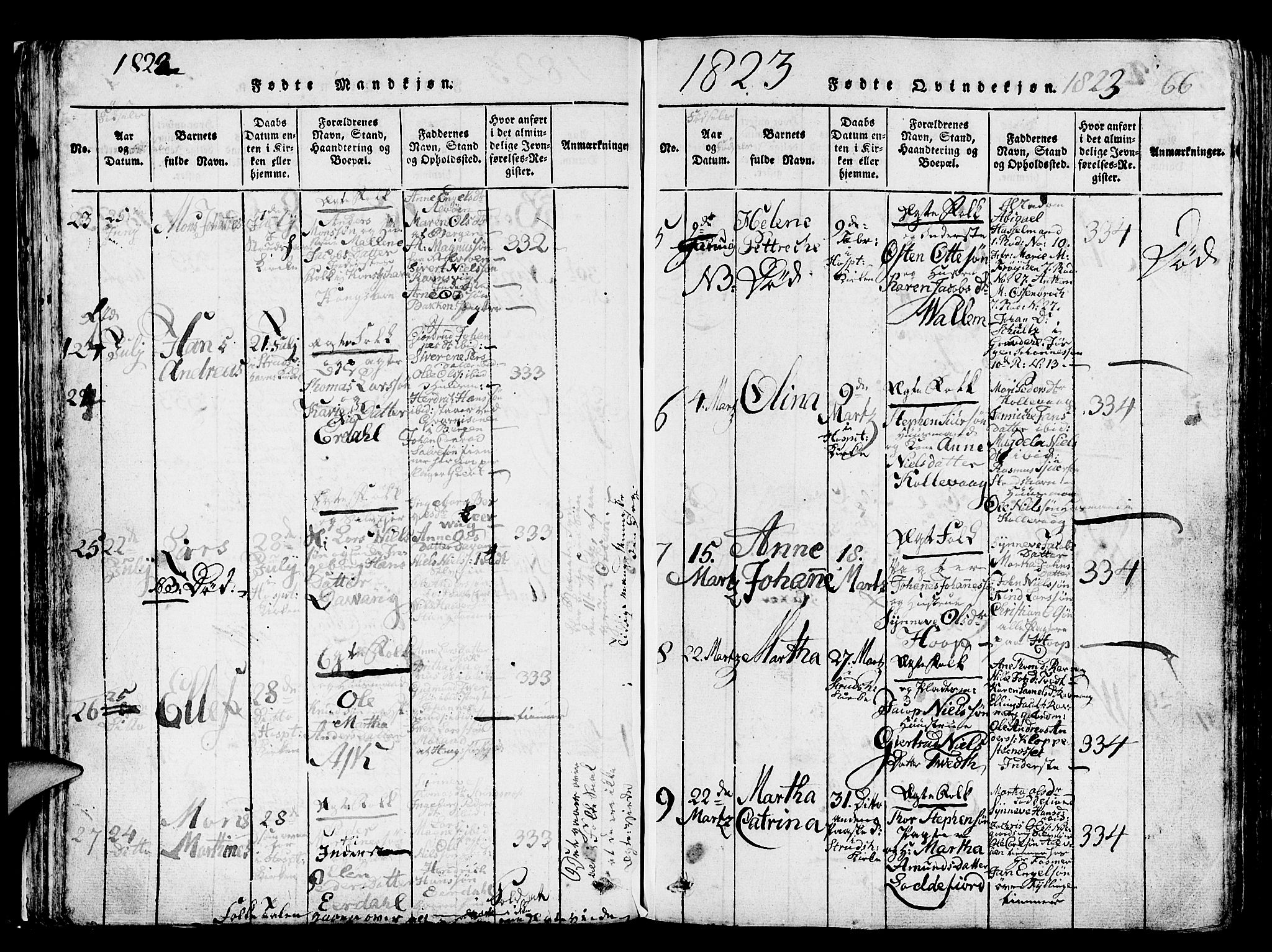 Askøy Sokneprestembete, AV/SAB-A-74101/H/Ha/Hab/Haba/L0002: Klokkerbok nr. A 2, 1815-1846, s. 66