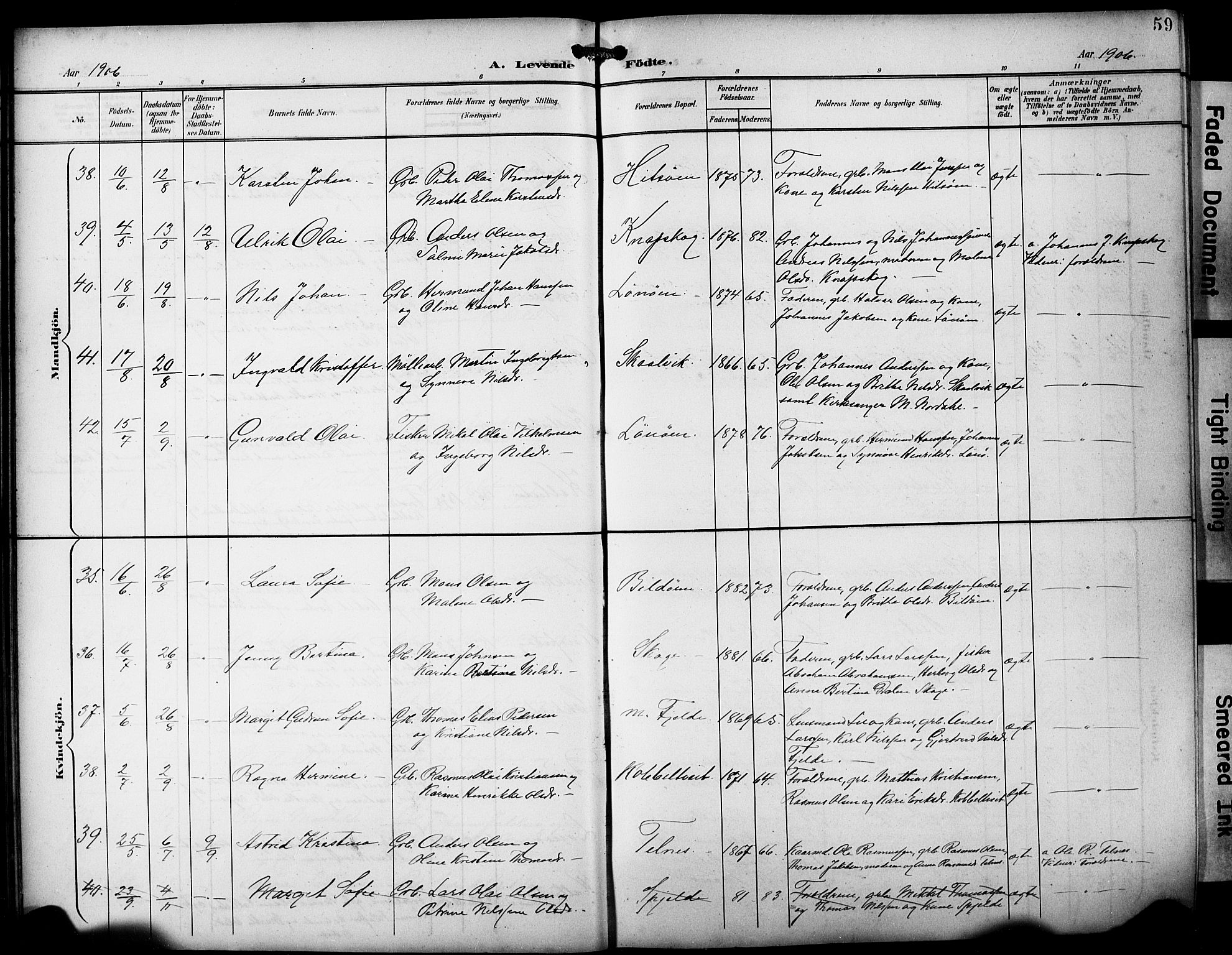 Fjell sokneprestembete, AV/SAB-A-75301/H/Hab: Klokkerbok nr. A 5, 1899-1918, s. 59