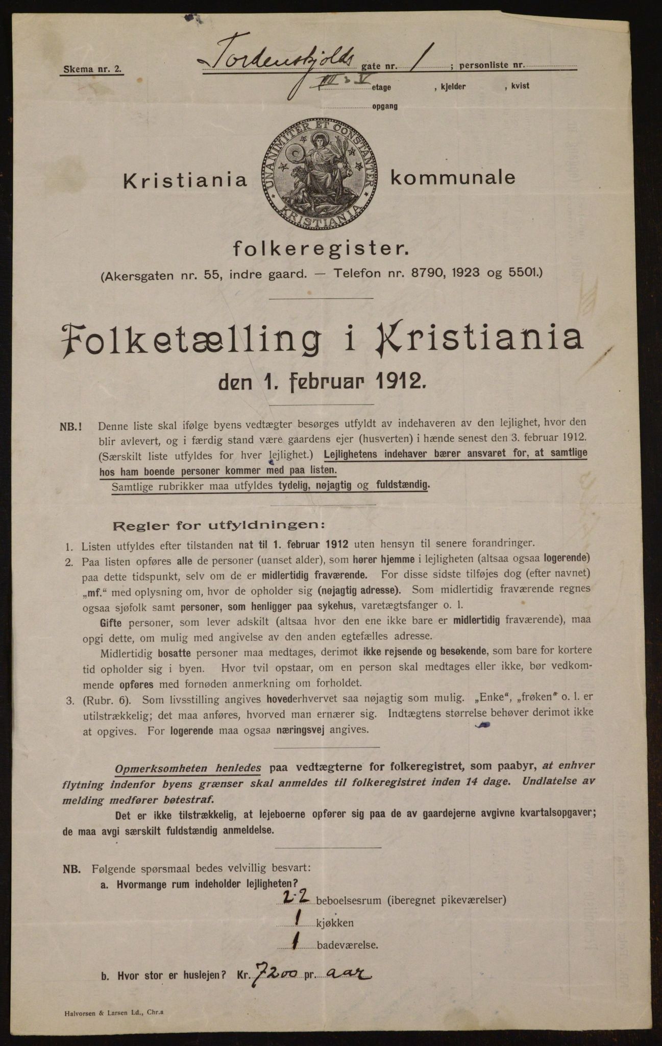 OBA, Kommunal folketelling 1.2.1912 for Kristiania, 1912, s. 113696