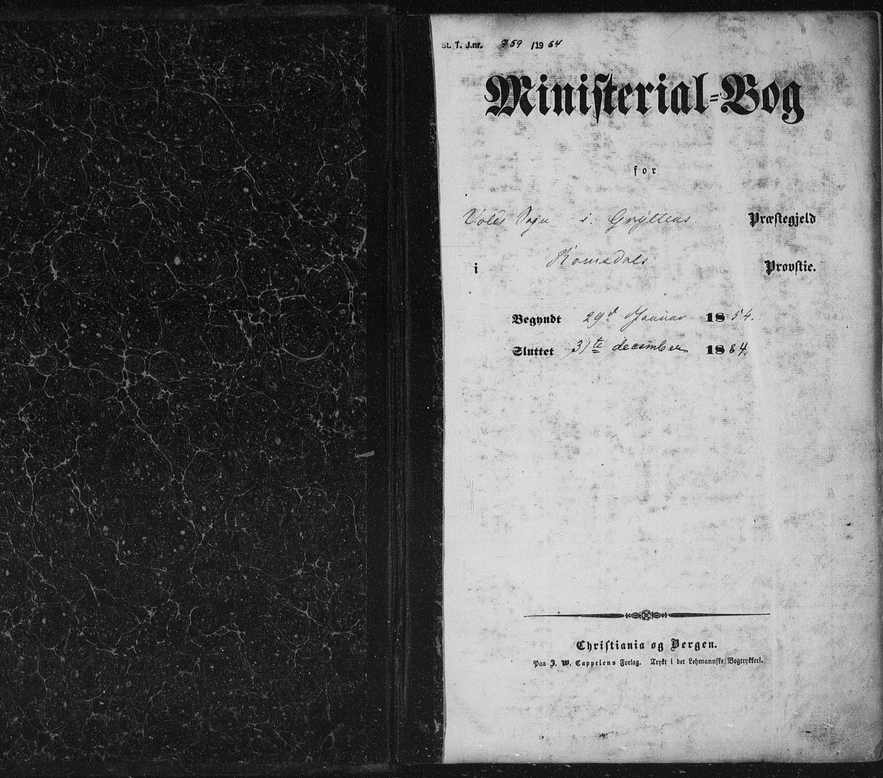 Ministerialprotokoller, klokkerbøker og fødselsregistre - Møre og Romsdal, SAT/A-1454/543/L0562: Ministerialbok nr. 543A02, 1854-1884