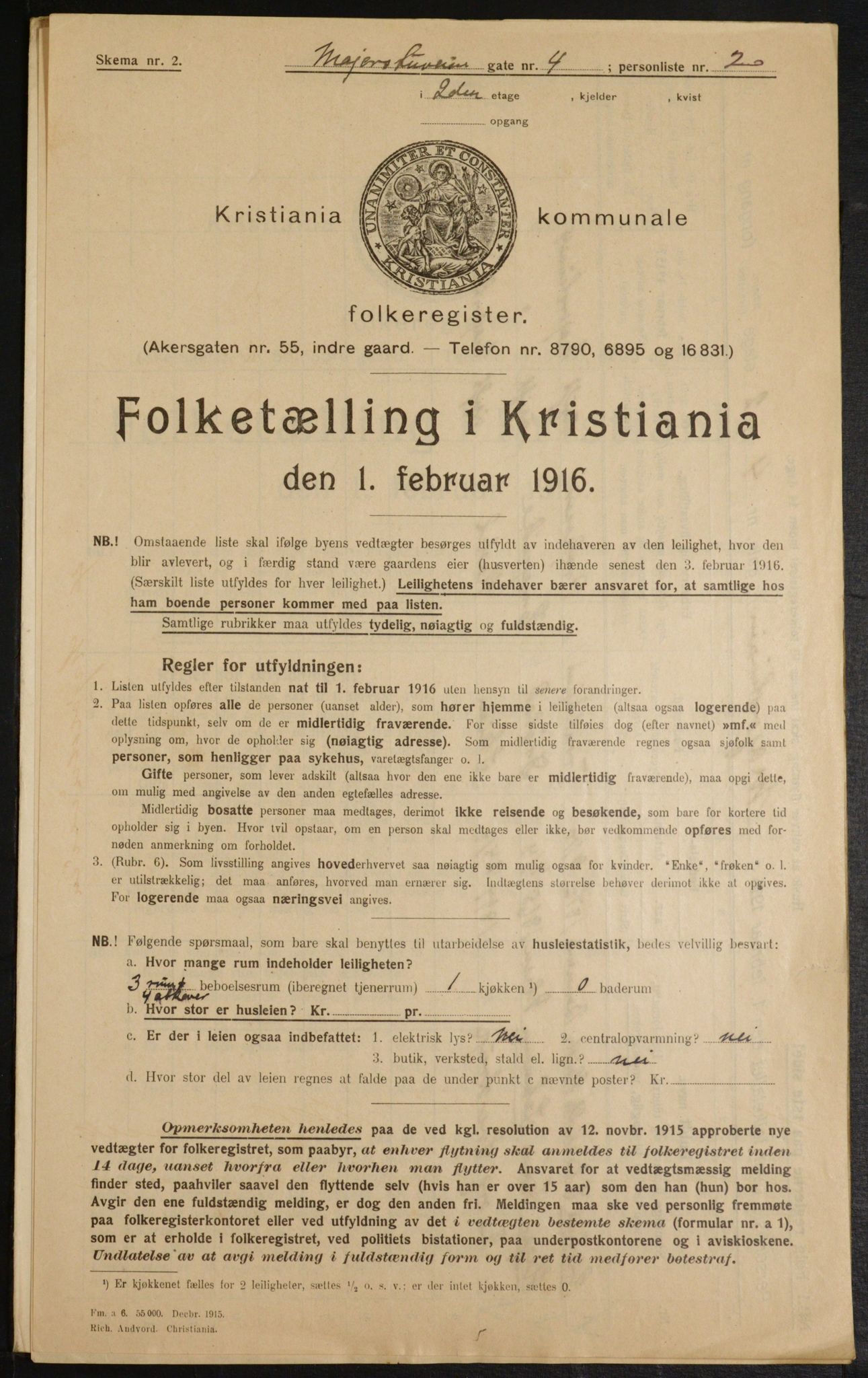 OBA, Kommunal folketelling 1.2.1916 for Kristiania, 1916, s. 60931