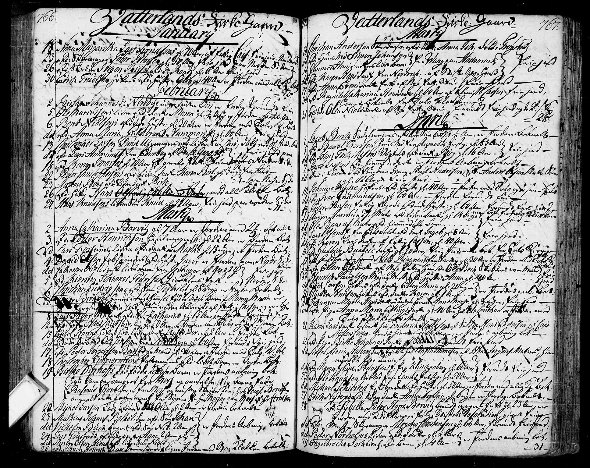 Oslo domkirke Kirkebøker, SAO/A-10752/F/Fa/L0004: Ministerialbok nr. 4, 1743-1786, s. 766-767