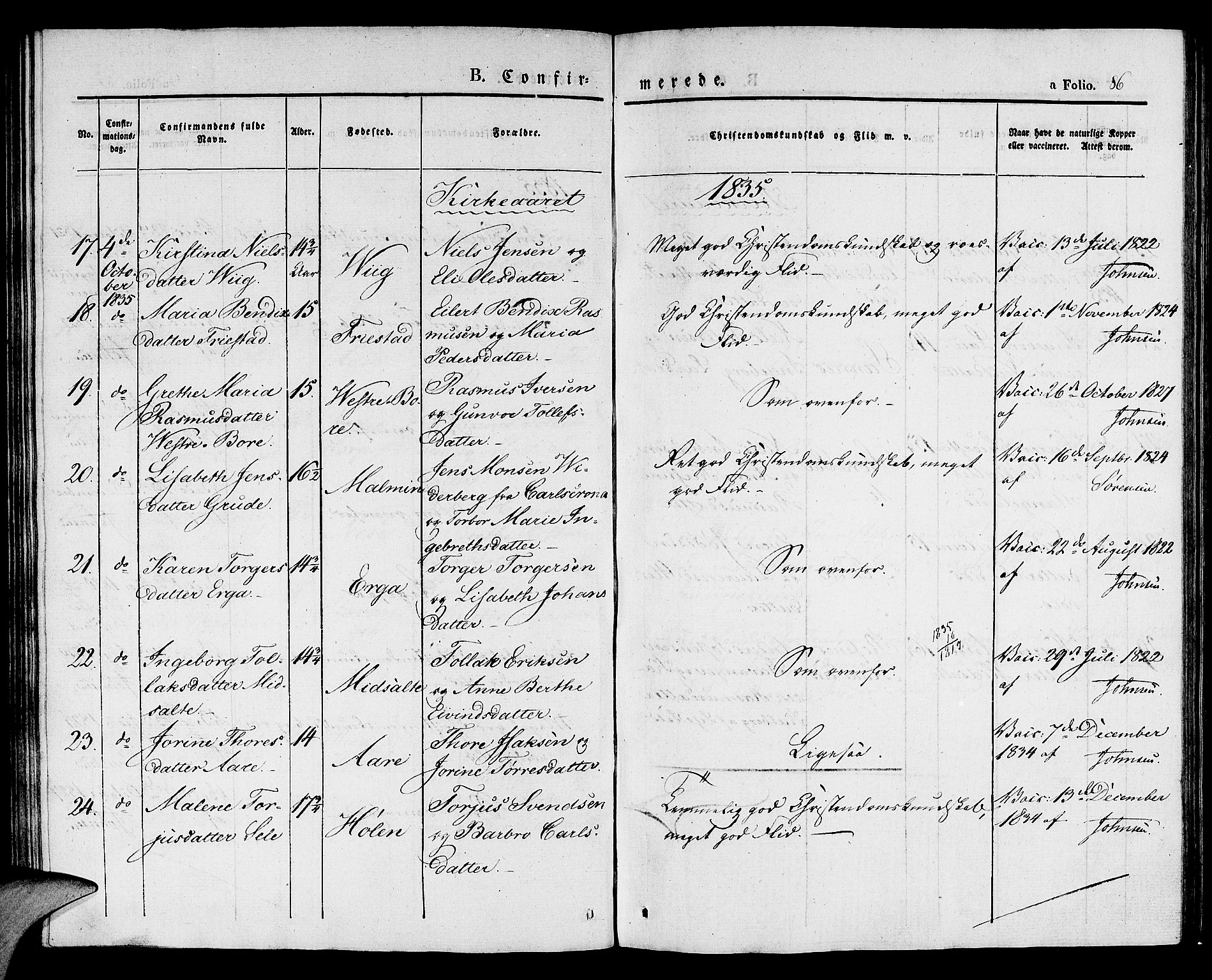 Klepp sokneprestkontor, AV/SAST-A-101803/001/3/30BA/L0003: Ministerialbok nr. A 3, 1833-1842, s. 86