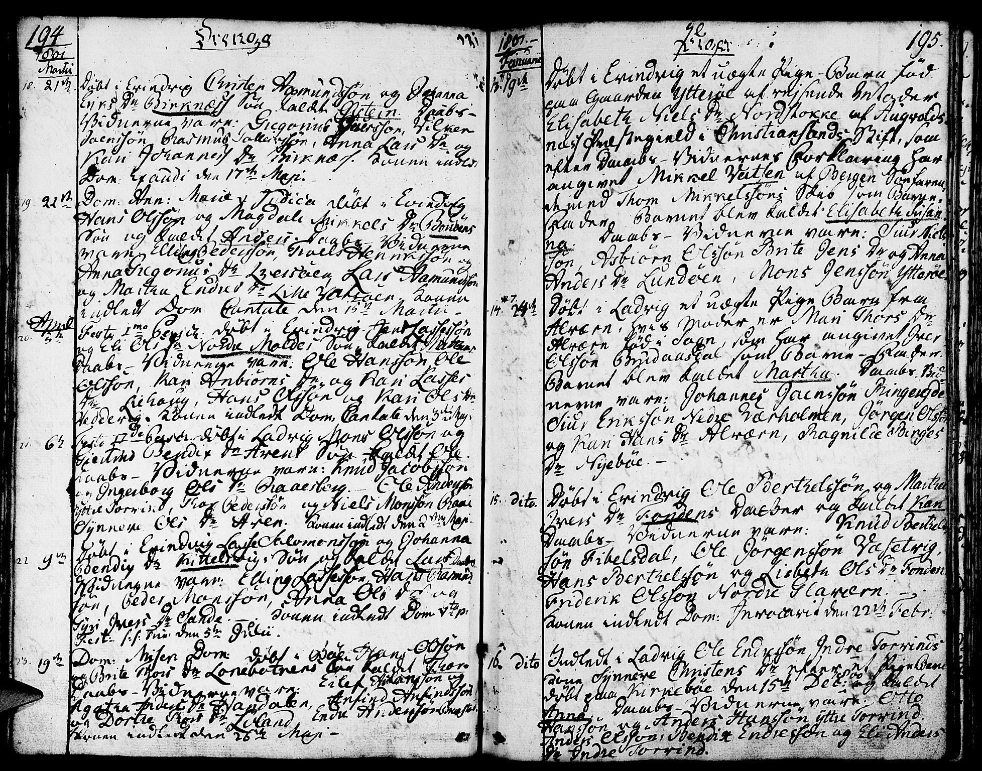 Gulen sokneprestembete, AV/SAB-A-80201/H/Haa/Haaa/L0016: Ministerialbok nr. A 16, 1798-1808, s. 194-195