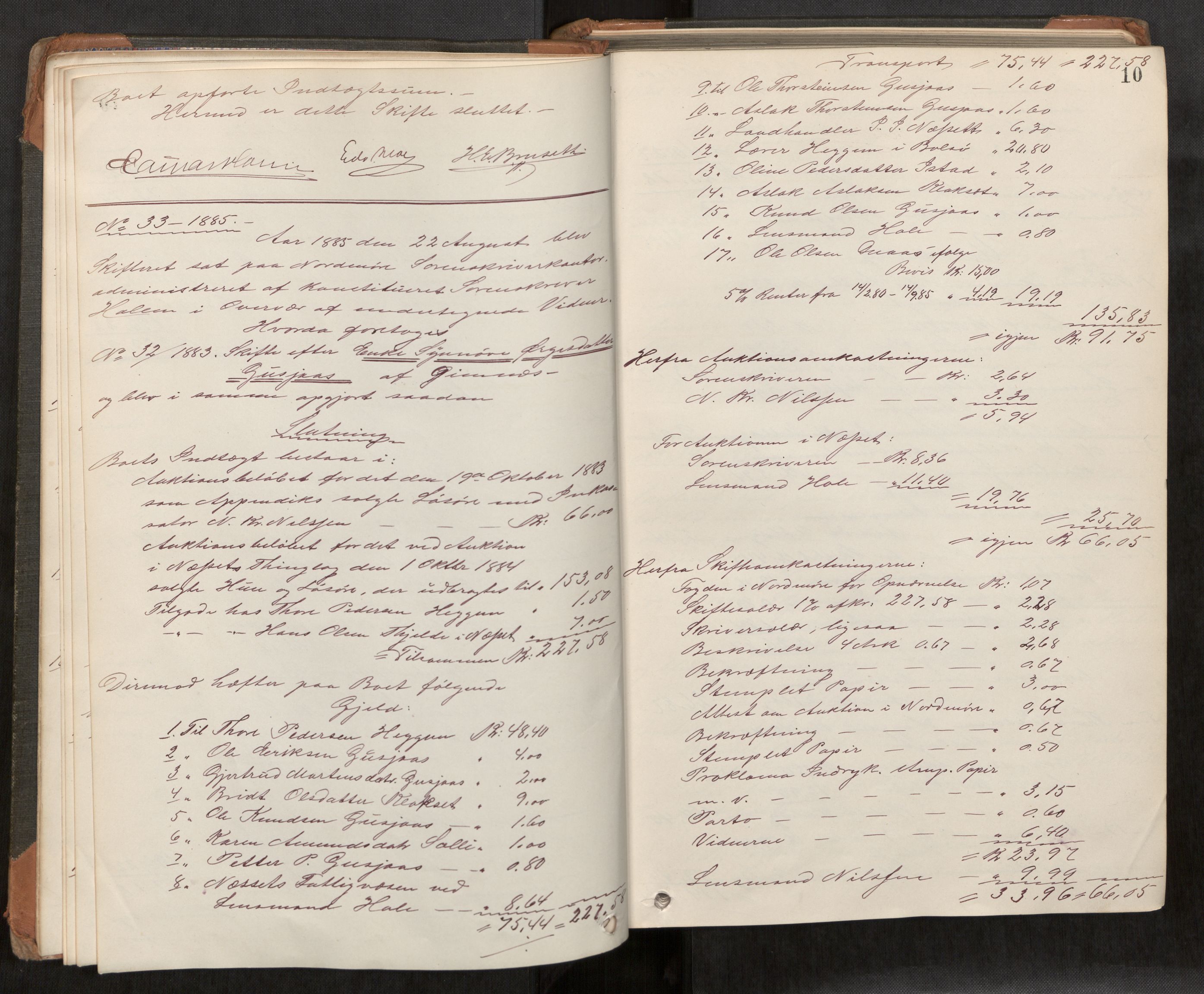 Nordmøre sorenskriveri, AV/SAT-A-4132/1/3/3A/L0040: Utlodningsprotokoll nr 09, 1885-1890, s. 10