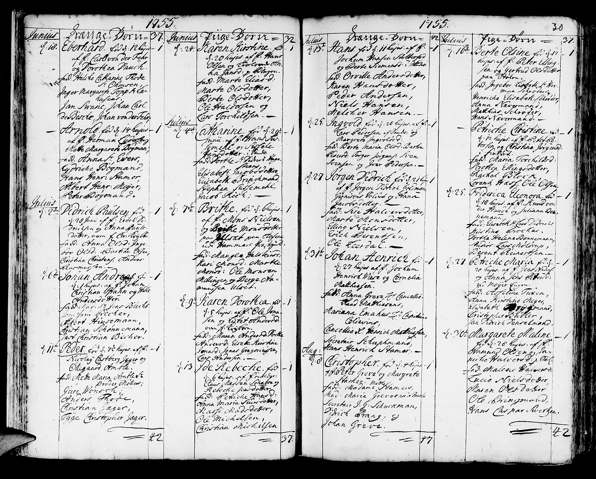 Korskirken sokneprestembete, SAB/A-76101/H/Haa/L0005: Ministerialbok nr. A 5, 1751-1789, s. 30