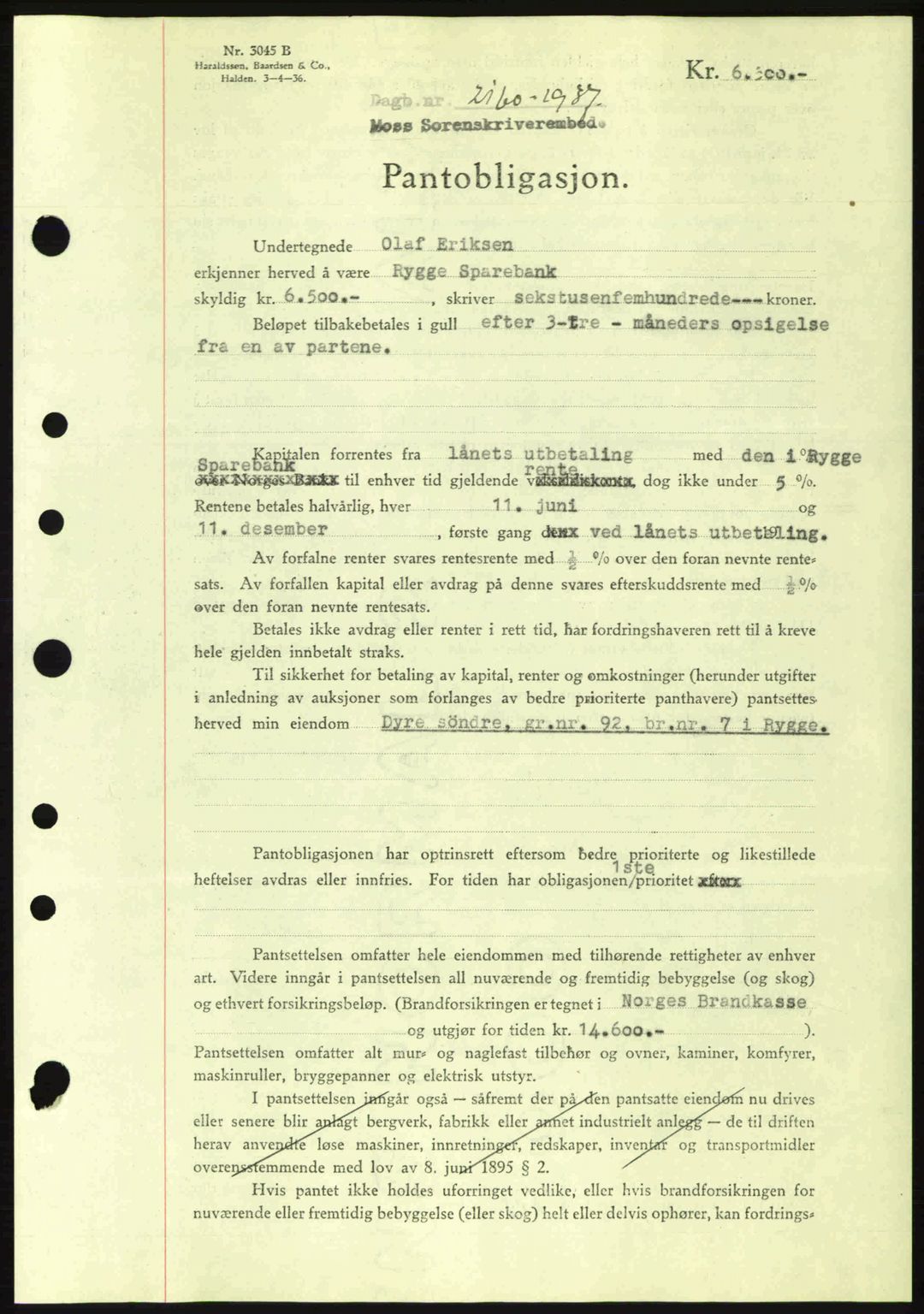 Moss sorenskriveri, SAO/A-10168: Pantebok nr. B4, 1937-1938, Dagboknr: 2160/1937