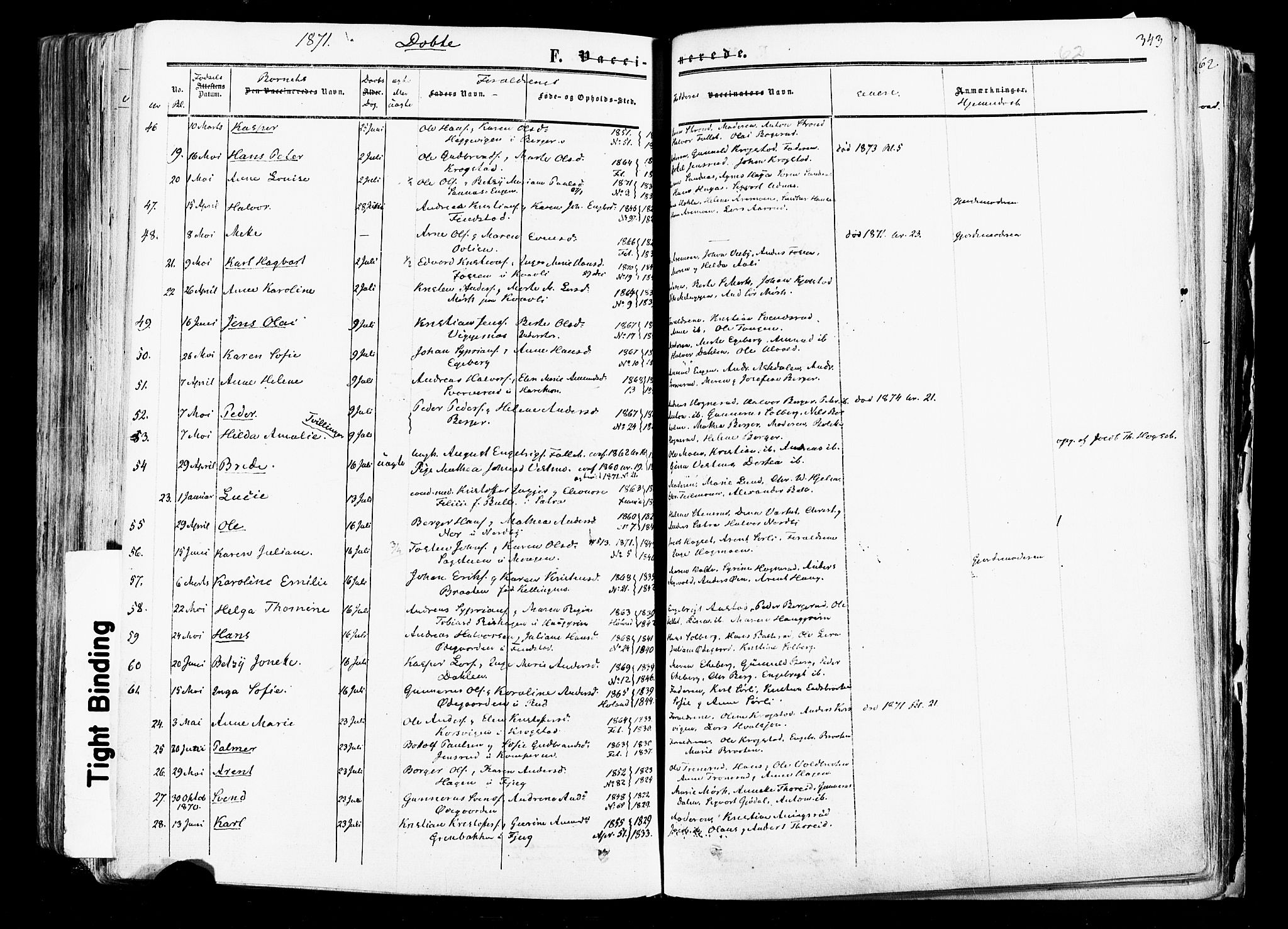 Aurskog prestekontor Kirkebøker, SAO/A-10304a/F/Fa/L0007: Ministerialbok nr. I 7, 1854-1877, s. 343