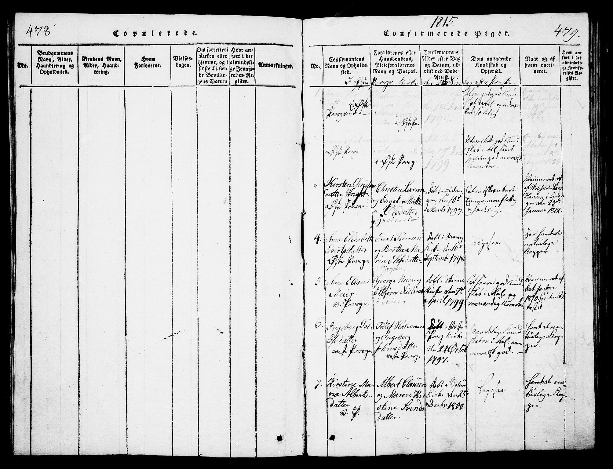 Porsgrunn kirkebøker , AV/SAKO-A-104/G/Gb/L0001: Klokkerbok nr. II 1, 1817-1828, s. 478-479