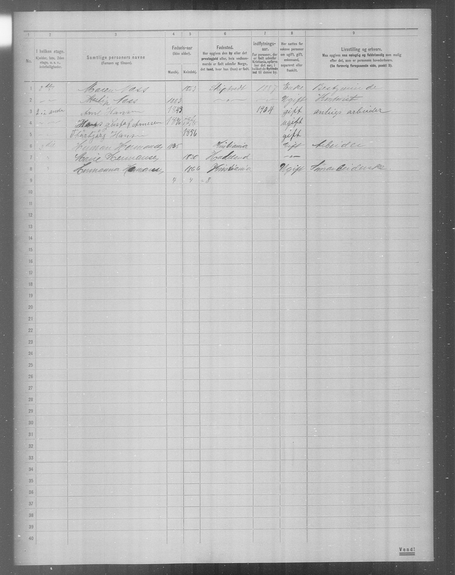 OBA, Kommunal folketelling 31.12.1904 for Kristiania kjøpstad, 1904, s. 666