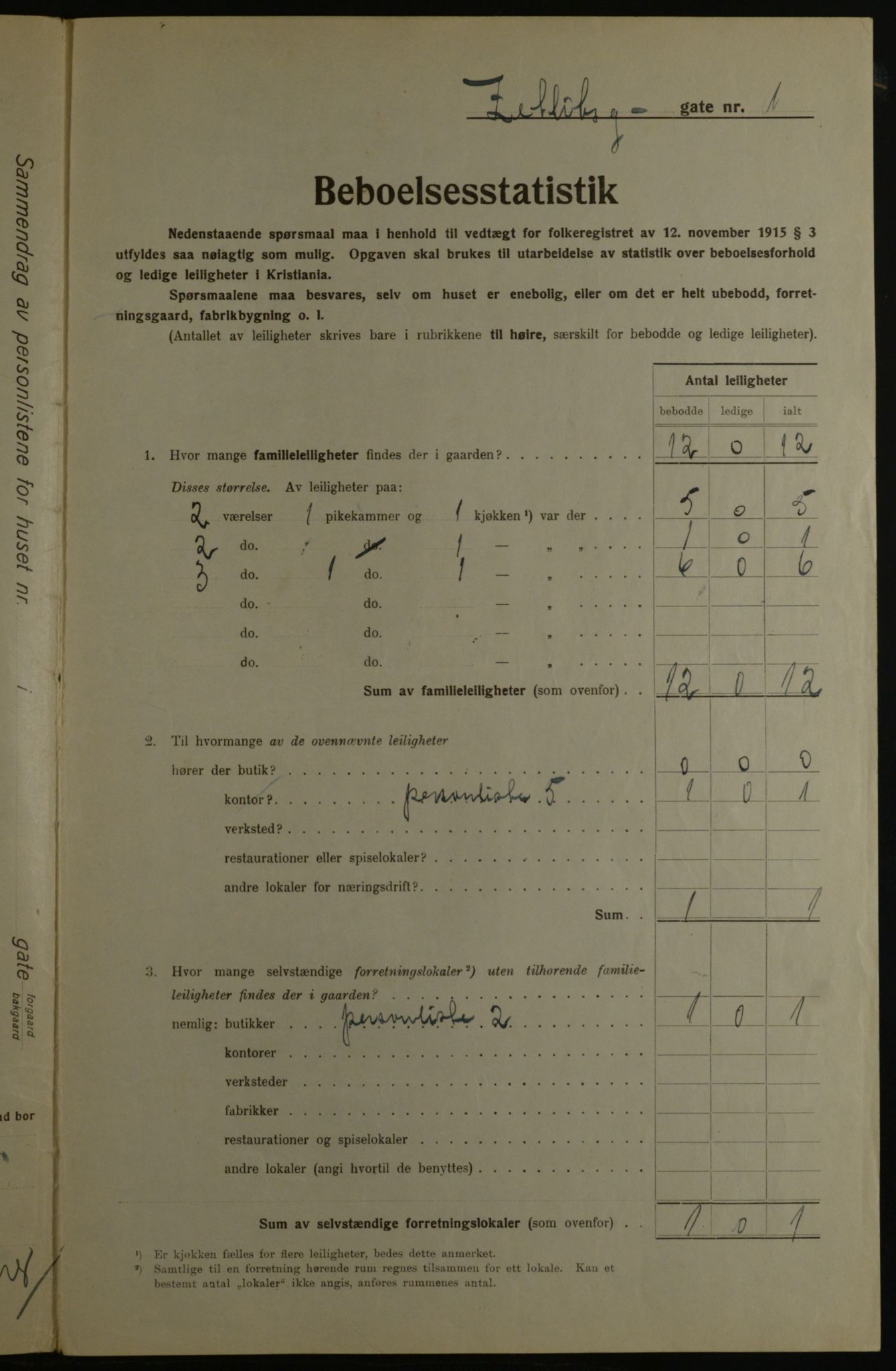 OBA, Kommunal folketelling 1.12.1923 for Kristiania, 1923, s. 141856