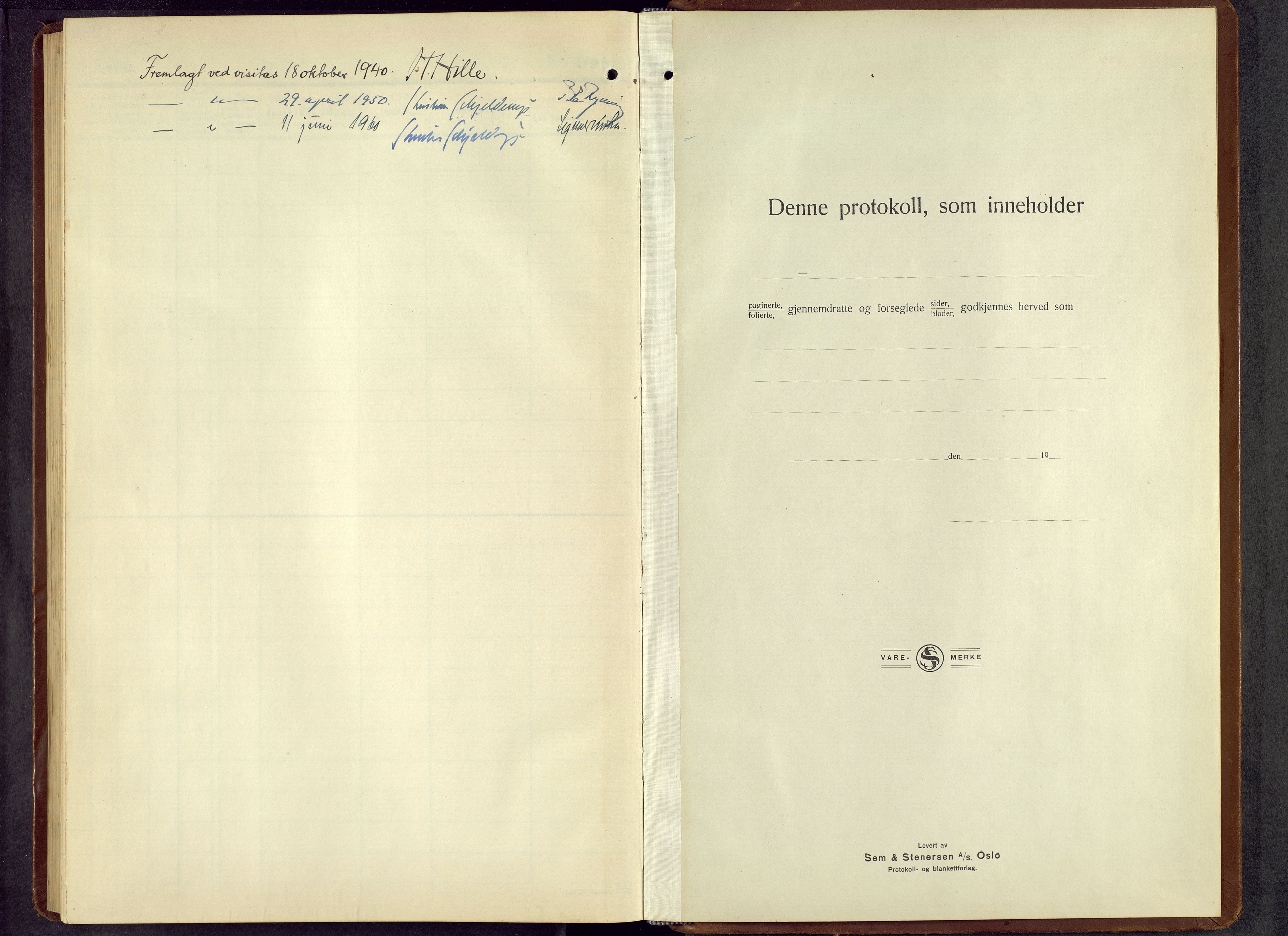 Romedal prestekontor, SAH/PREST-004/L/L0016: Klokkerbok nr. 16, 1940-1958