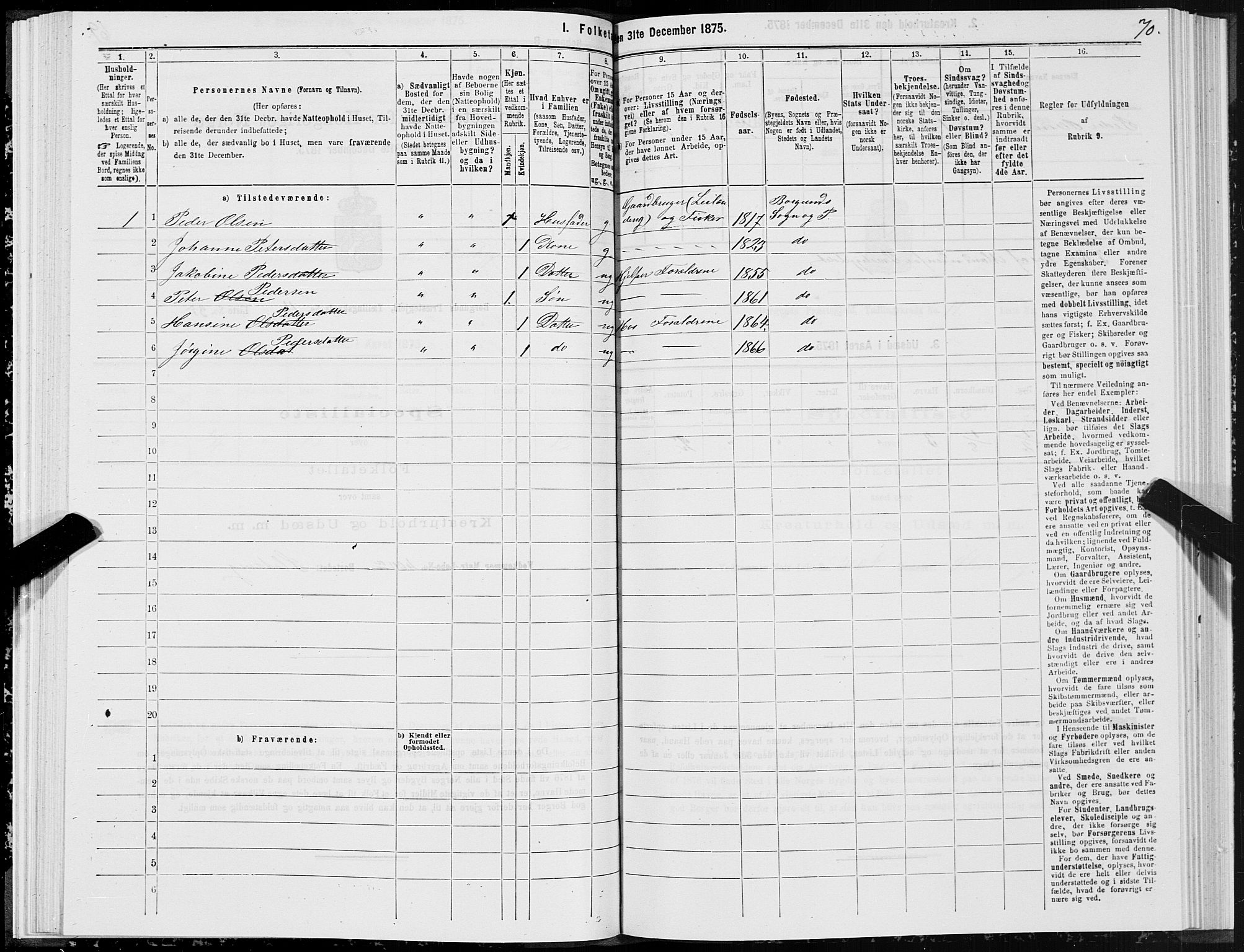 SAT, Folketelling 1875 for 1531P Borgund prestegjeld, 1875, s. 6070