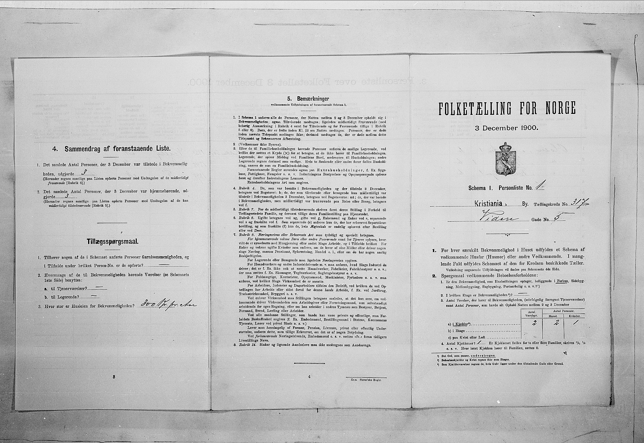 SAO, Folketelling 1900 for 0301 Kristiania kjøpstad, 1900, s. 112817