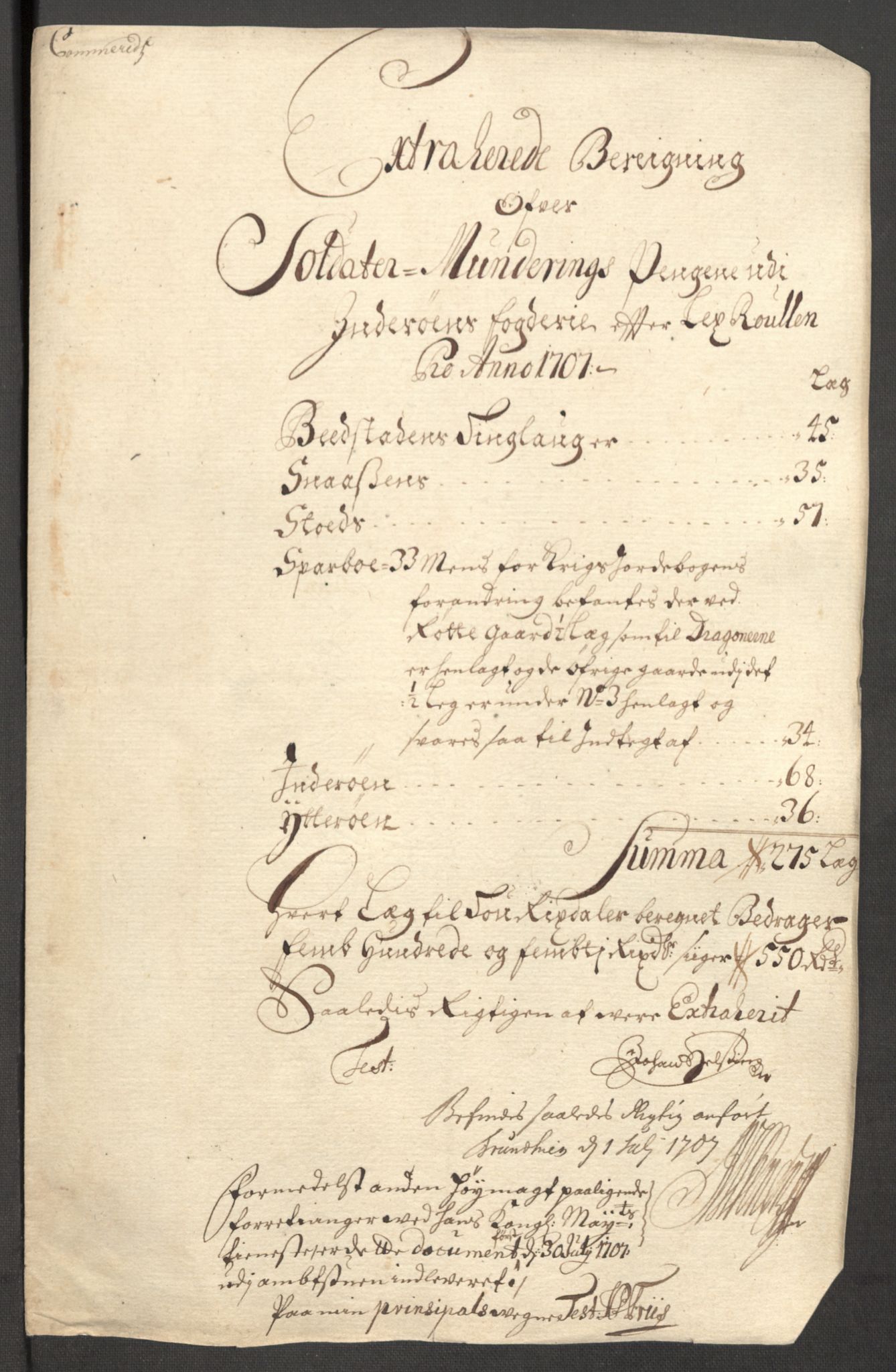 Rentekammeret inntil 1814, Reviderte regnskaper, Fogderegnskap, RA/EA-4092/R63/L4315: Fogderegnskap Inderøy, 1706-1707, s. 121