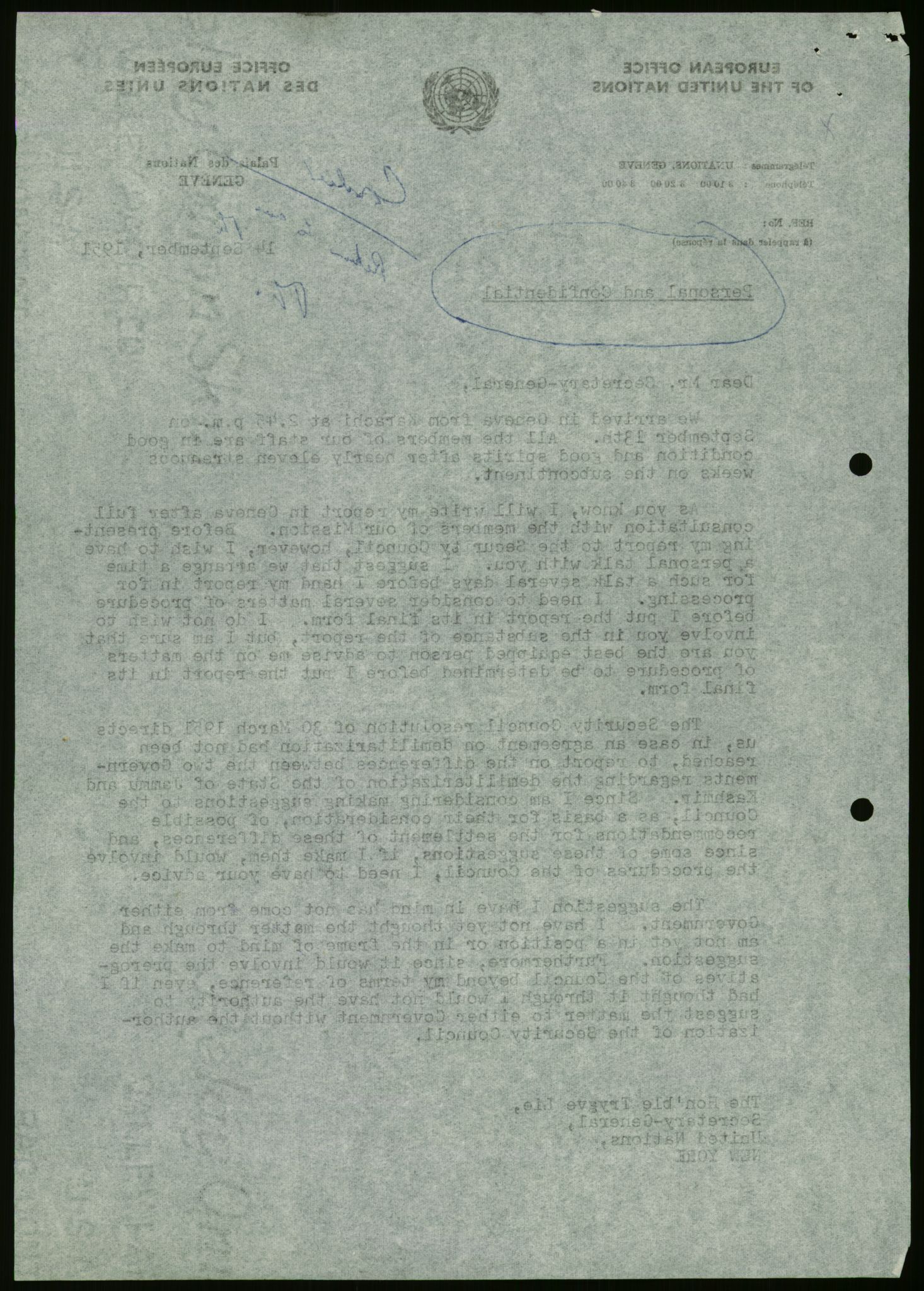 Lie, Trygve, AV/RA-PA-1407/D/L0015: Generalsekretærens papirer., 1947-1952, s. 1379
