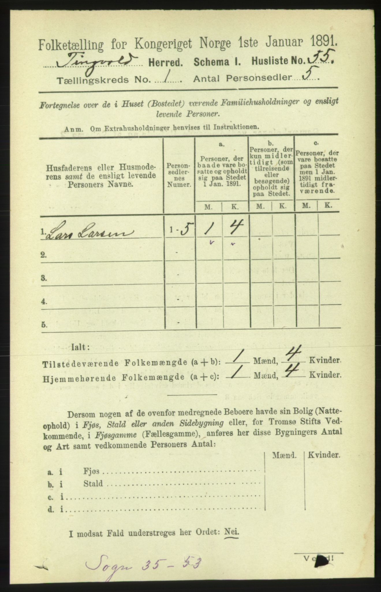 RA, Folketelling 1891 for 1560 Tingvoll herred, 1891, s. 74