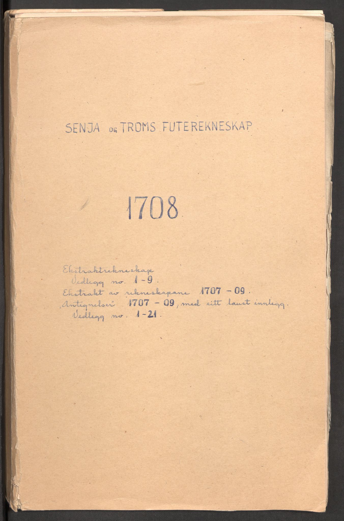 Rentekammeret inntil 1814, Reviderte regnskaper, Fogderegnskap, RA/EA-4092/R68/L4757: Fogderegnskap Senja og Troms, 1708-1710, s. 2
