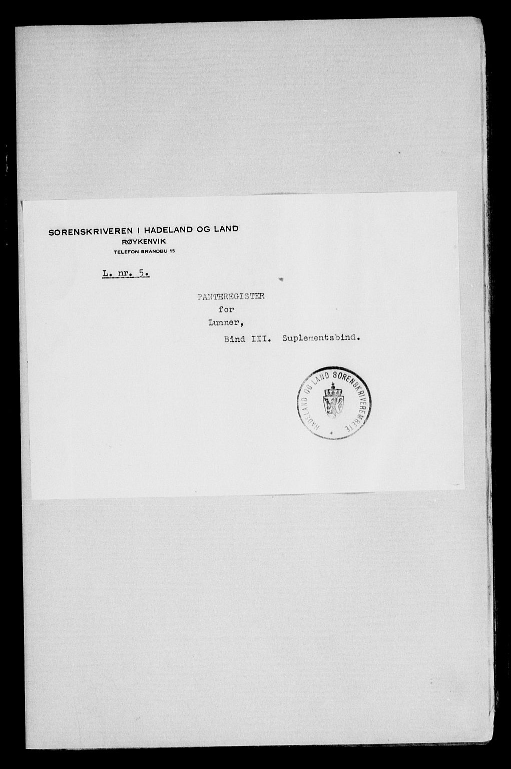 Hadeland og Land tingrett, SAH/TING-010/H/Ha/Hac/L0004: Panteregister nr. 3.4, 1924-1950