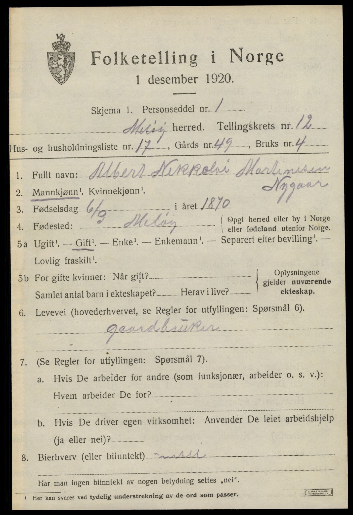 SAT, Folketelling 1920 for 1837 Meløy herred, 1920, s. 7825