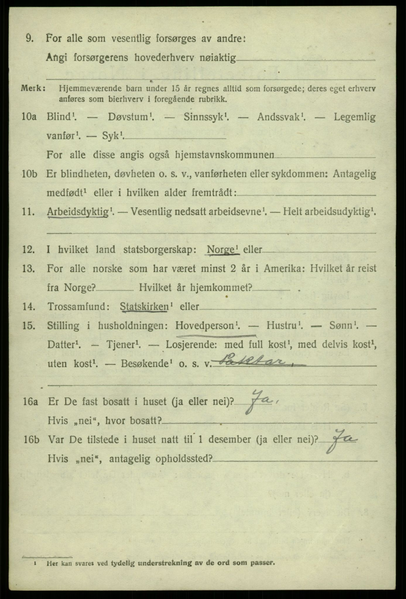 SAB, Folketelling 1920 for 1238 Kvam herred, 1920, s. 1930