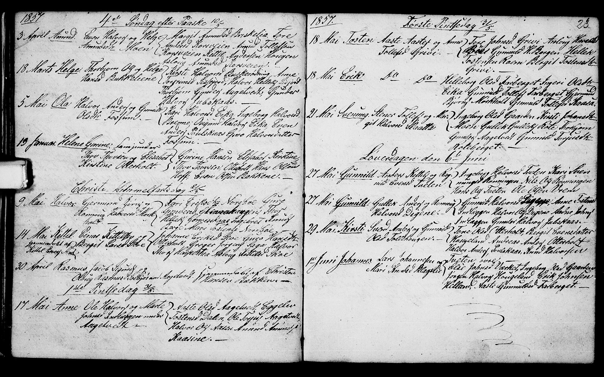 Bø kirkebøker, AV/SAKO-A-257/G/Ga/L0002: Klokkerbok nr. 2, 1853-1866, s. 23